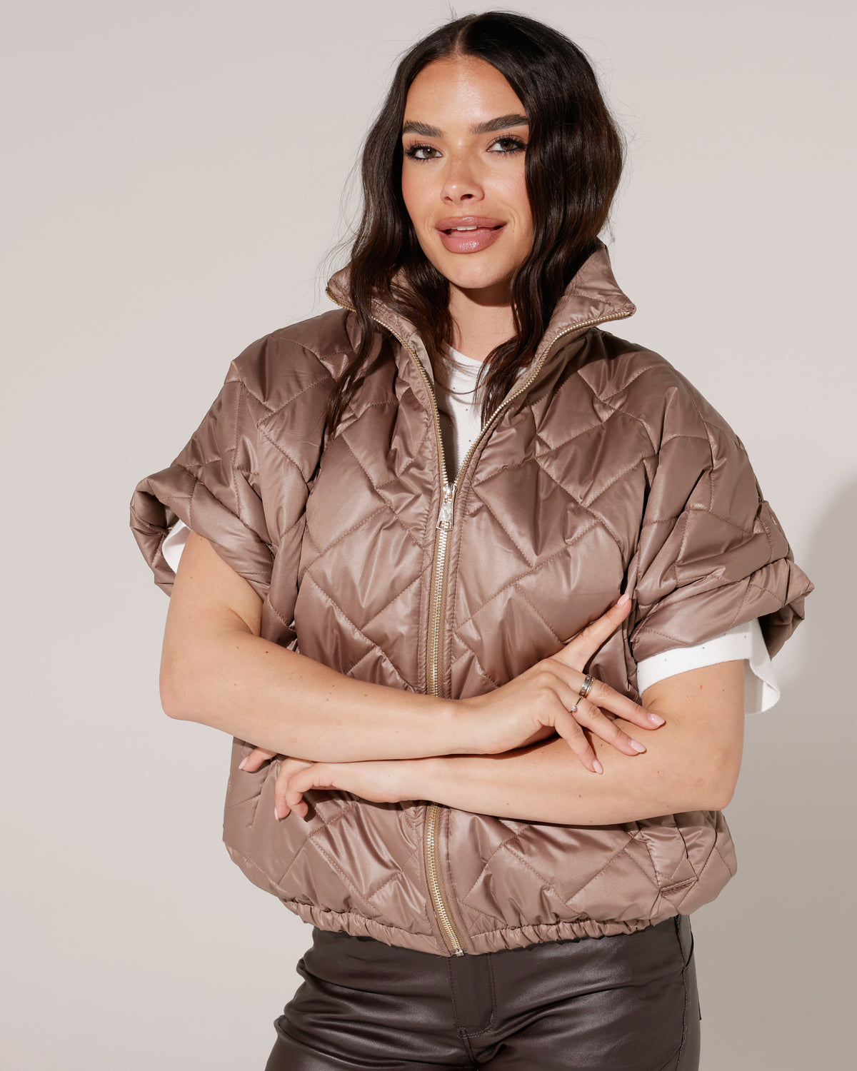 Jacket met korte mouwen Mindey Taupe
