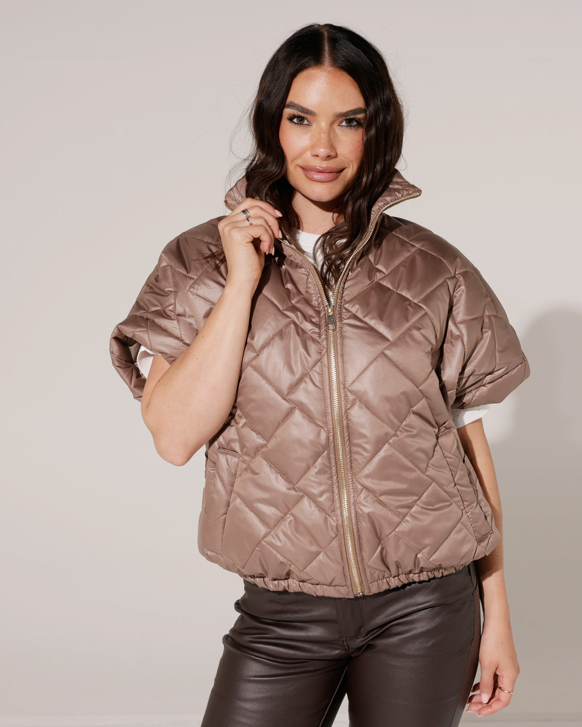 Jacket met korte mouwen Mindey Taupe