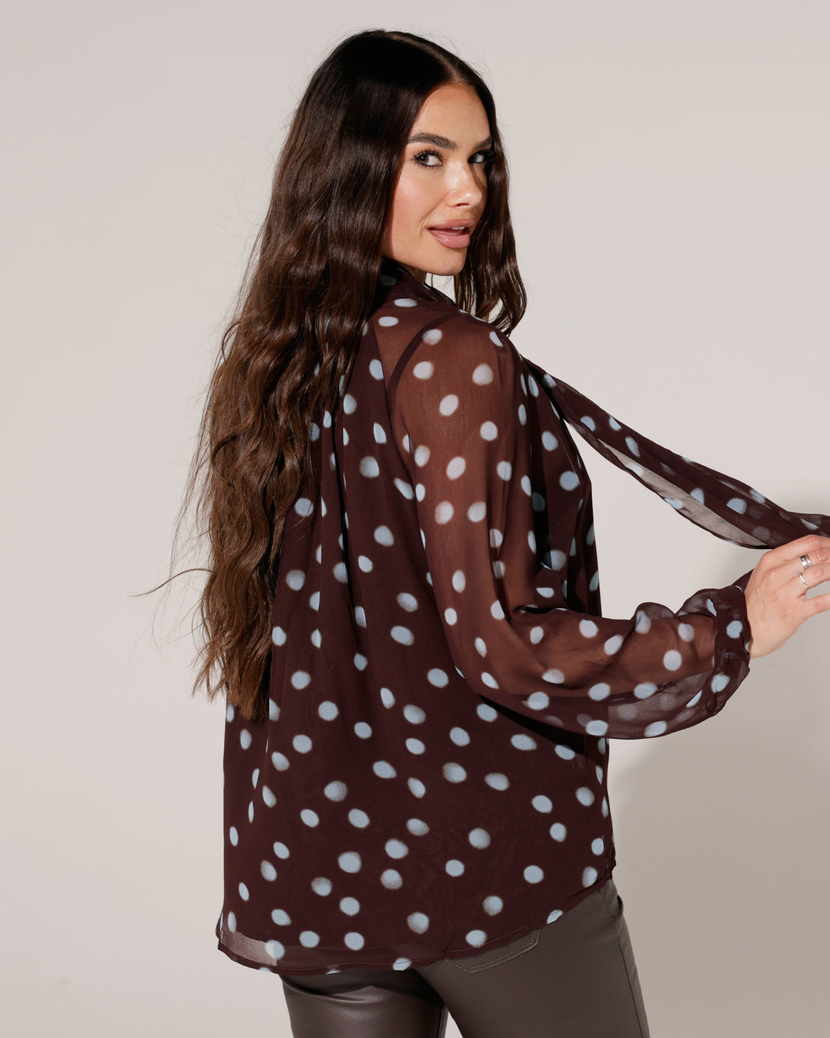 Blouse met stippen Kylie Aubergine