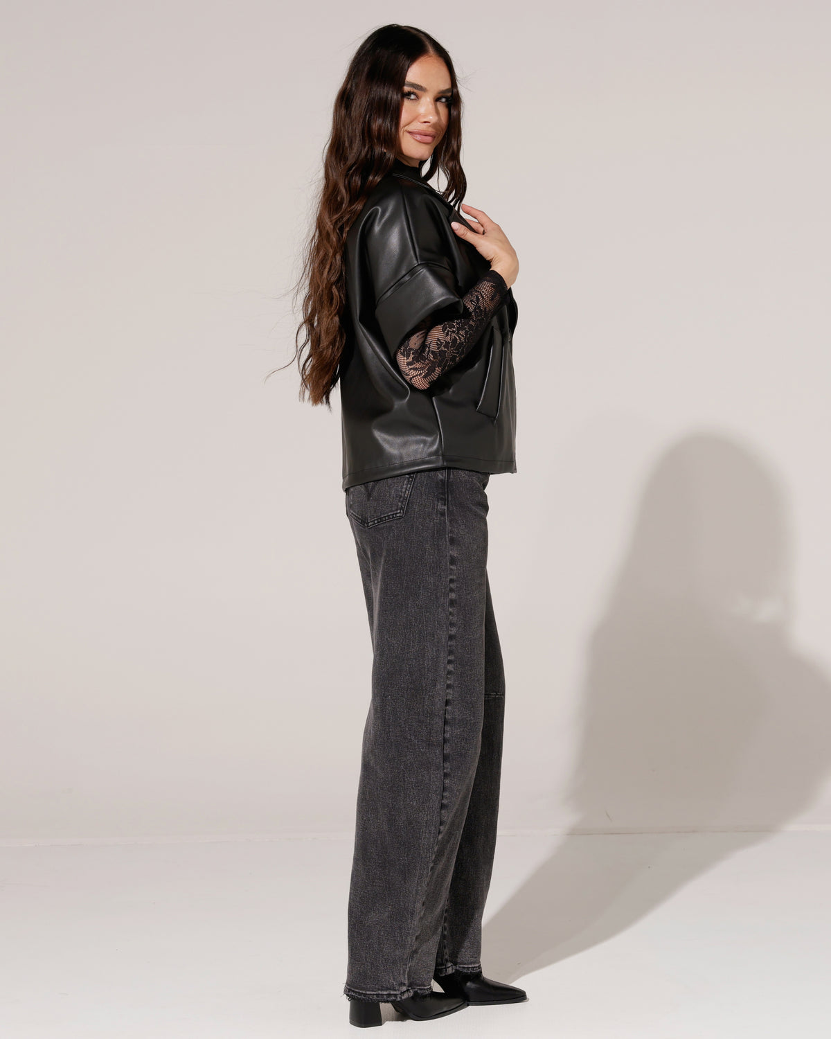 Leatherlook vest Dana Zwart