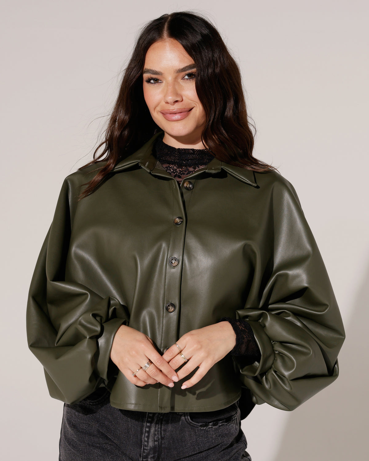 Leatherlook jacket Jolene Groen