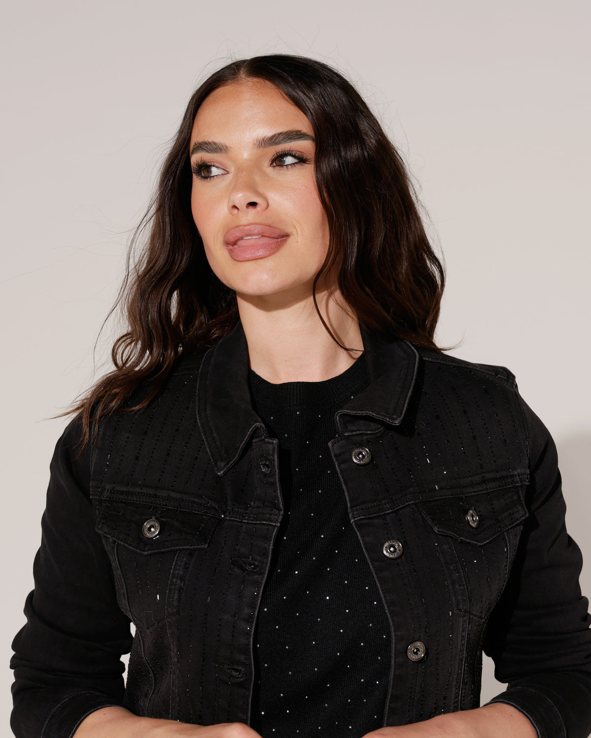 Zac & Zoe | Spijkerjacket met strass Lina Zwart
