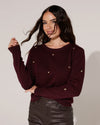 Top met goudkleurige hartjes Lena Aubergine