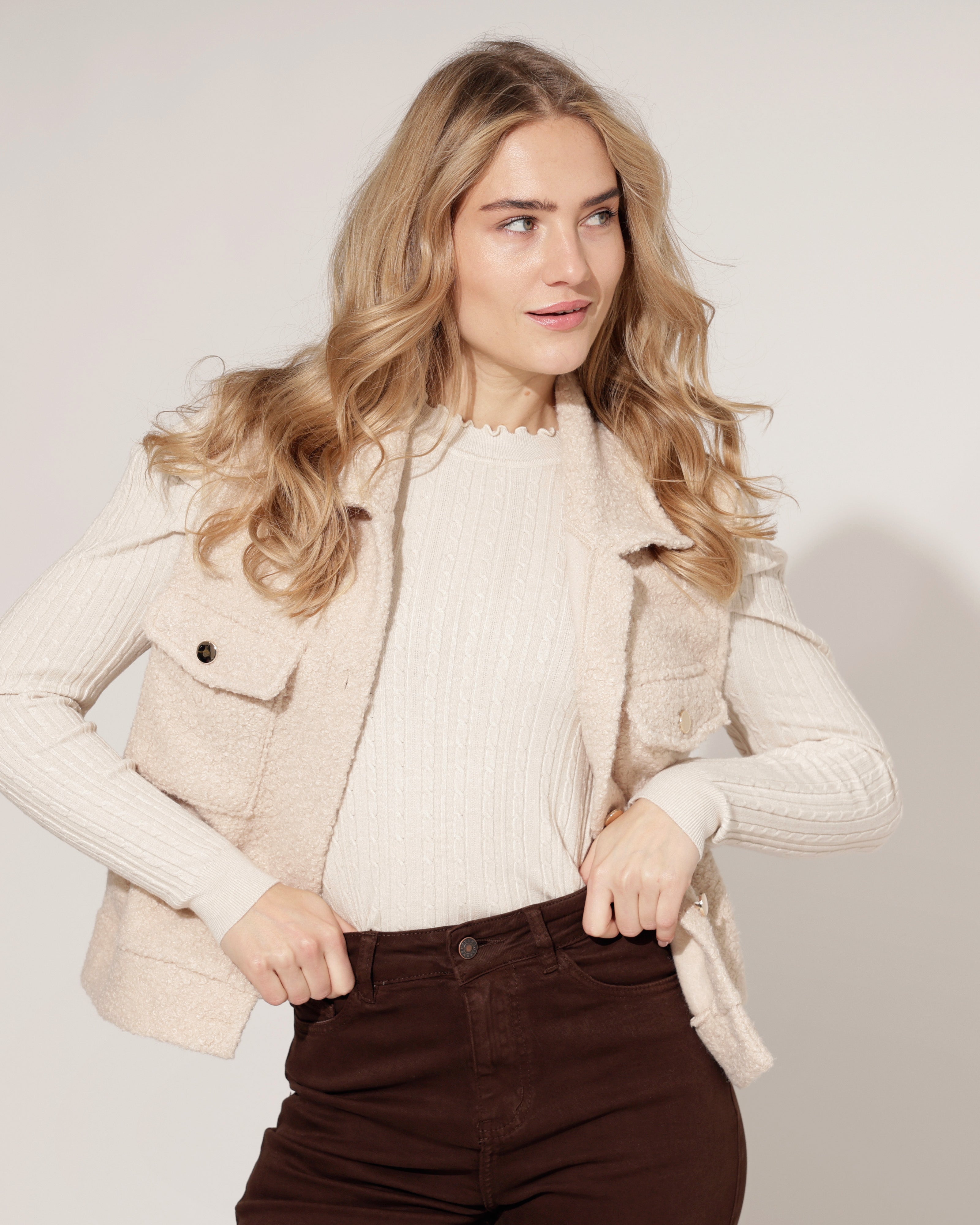 Teddy gilet Nomae Beige