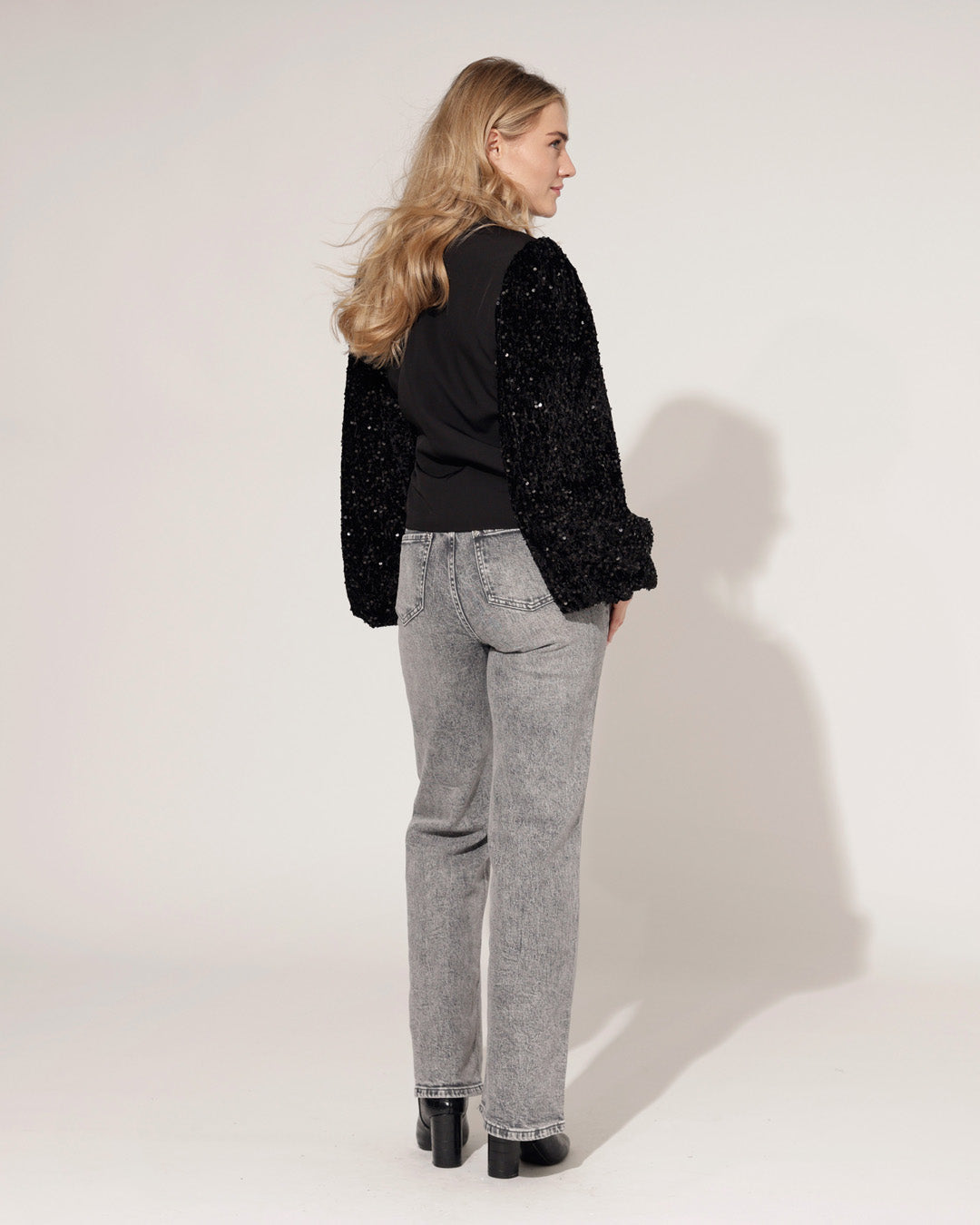 Hello Miss | Wide leg jeans Jamie-17 Donkergrijs