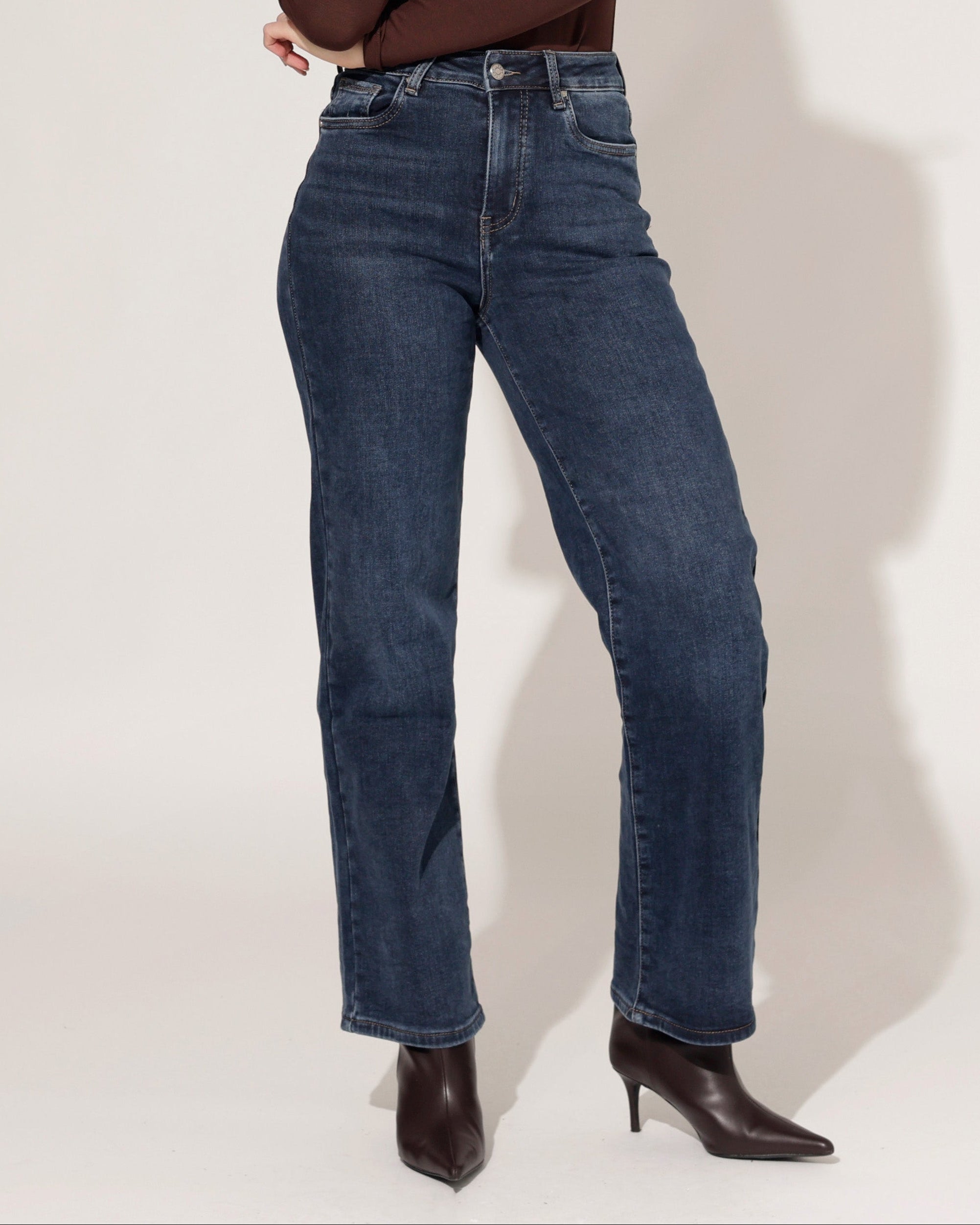 Hello Miss | Wide Leg Jeans Jill-2 Donkerblauw