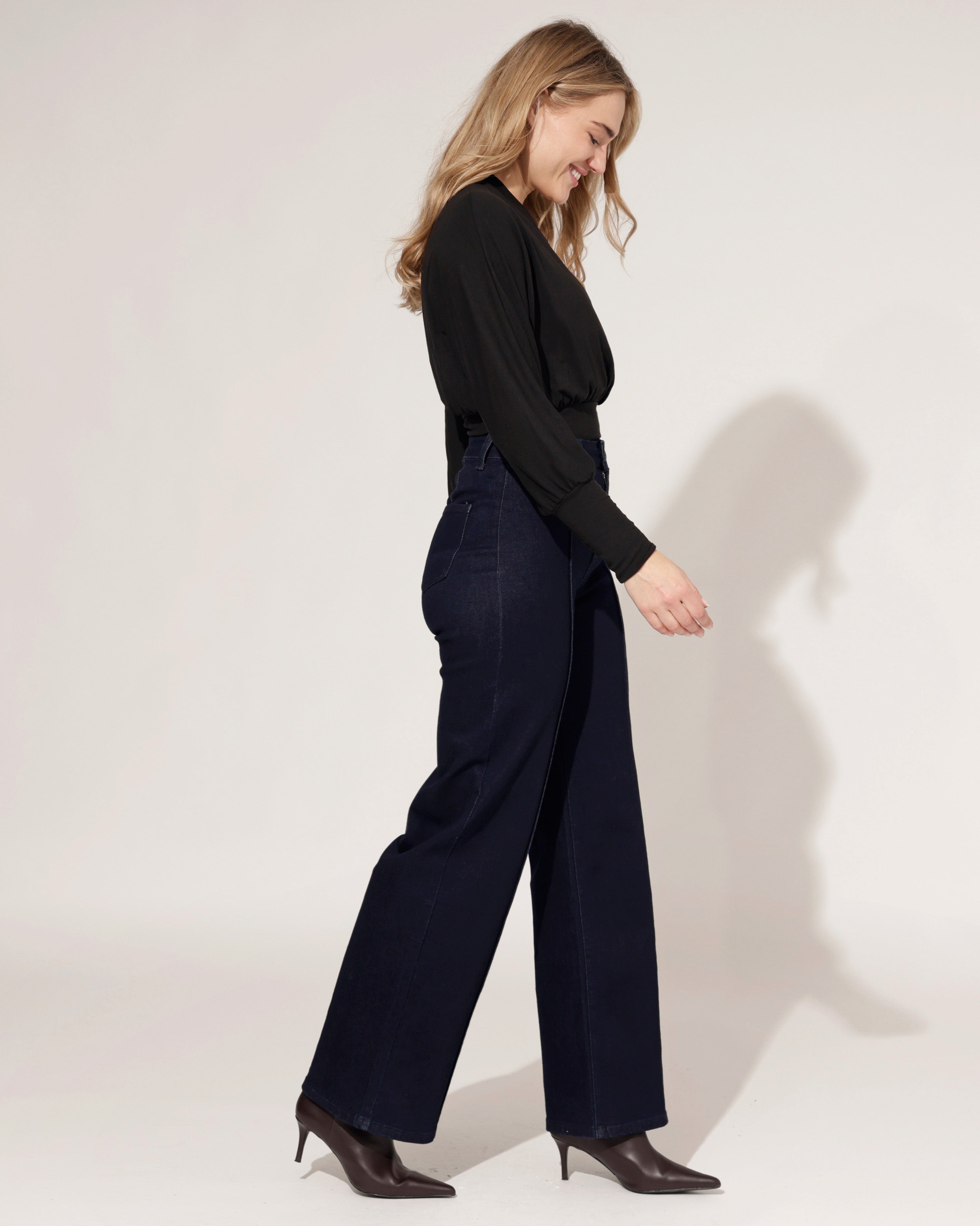 Goodies | Wide leg jeans Jilley Donkerblauw