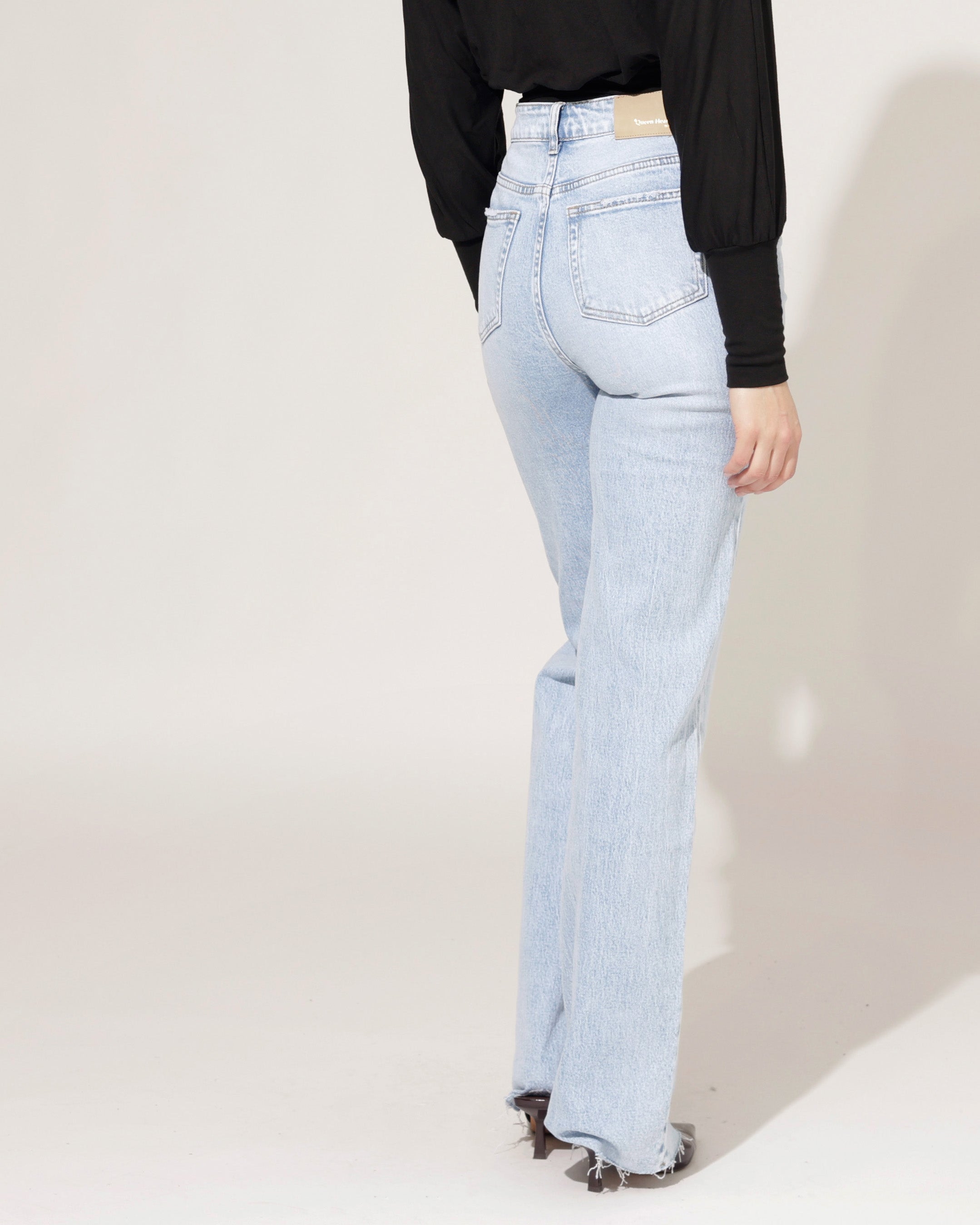 Queen Hearts | Wide leg jeans Nina-1 Lichtblauw