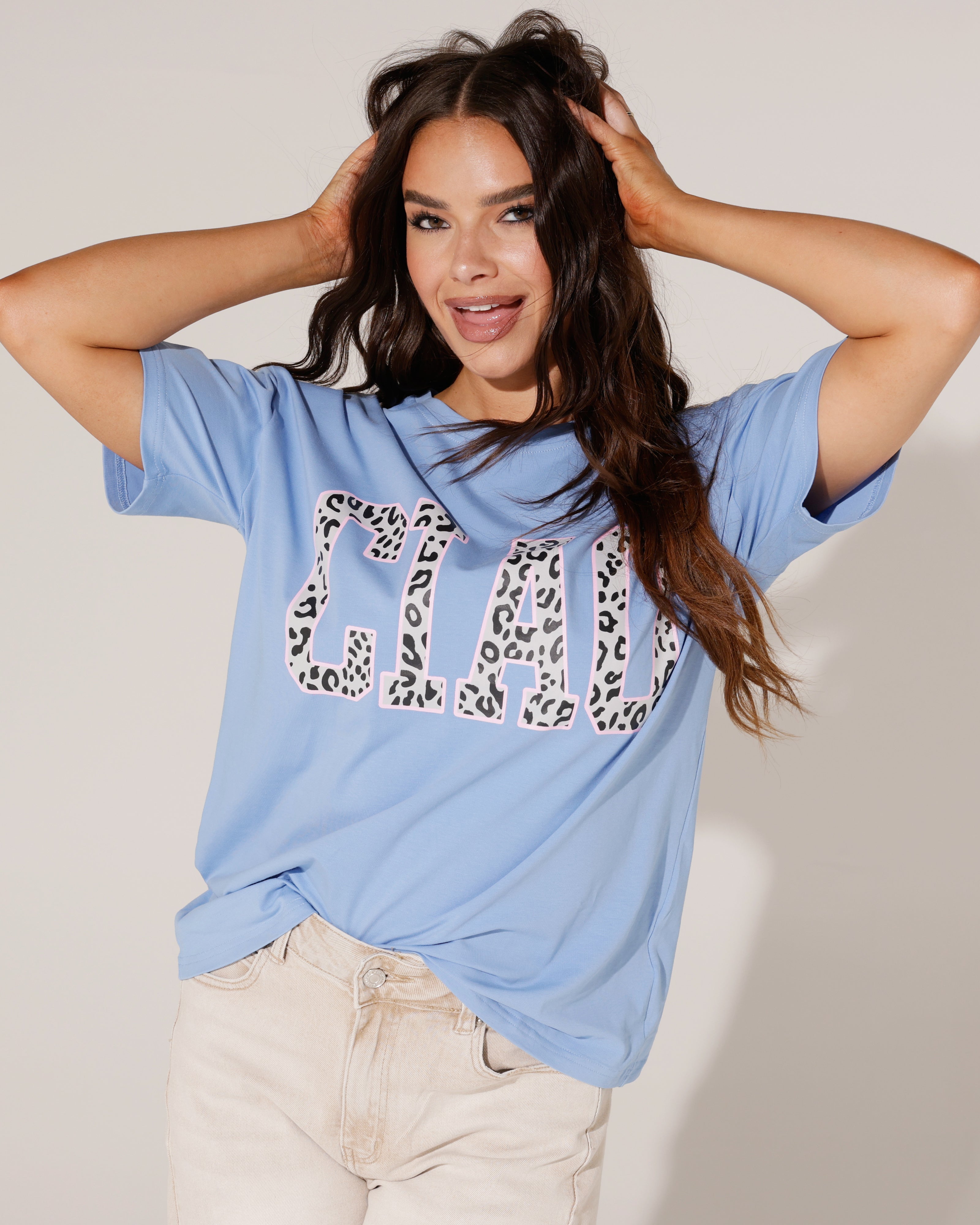 T-shirt Ciao panterprint Blauw