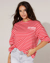Gestreept T-shirt New York Broadway Fuchsia