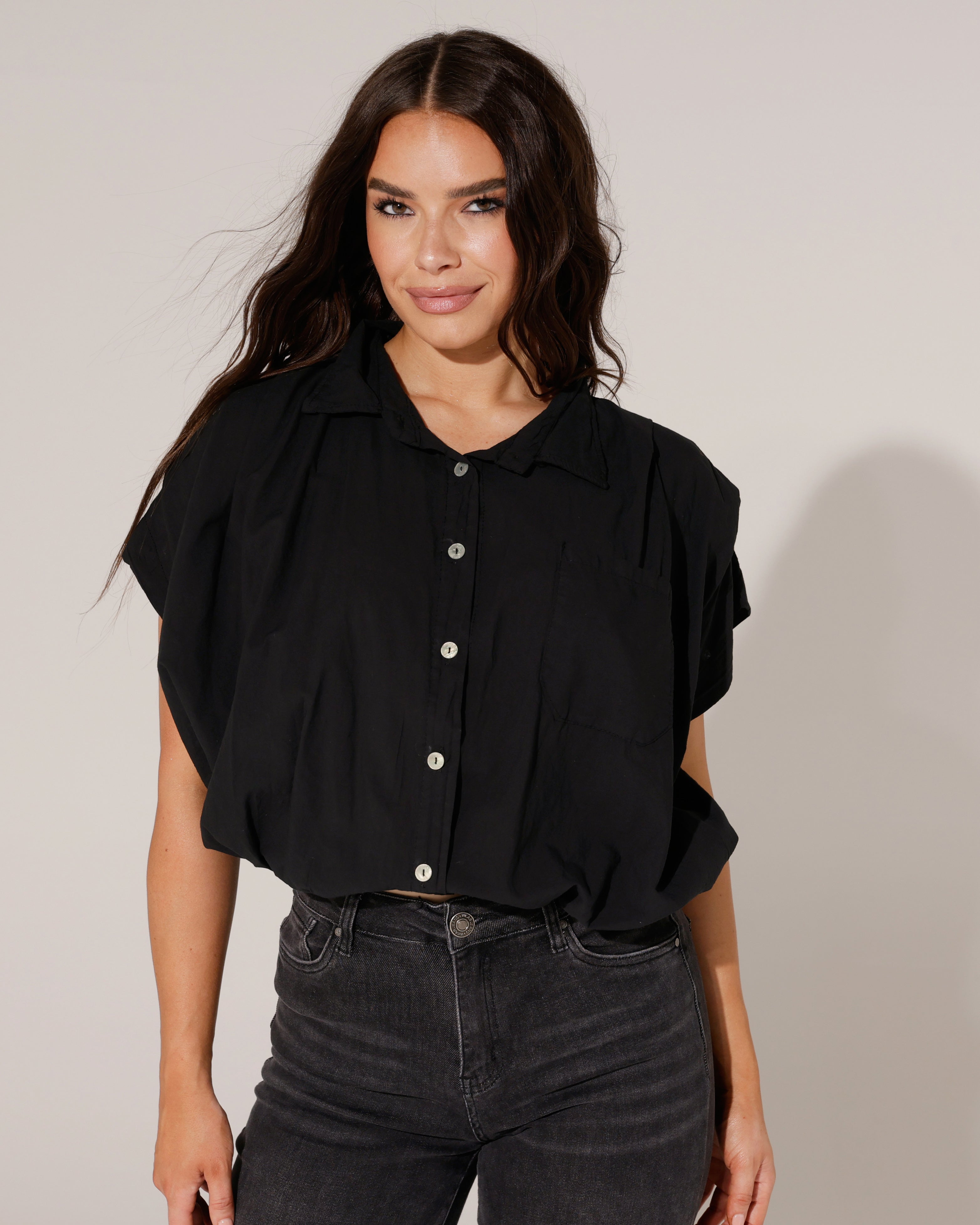 Ballon top Juna Zwart