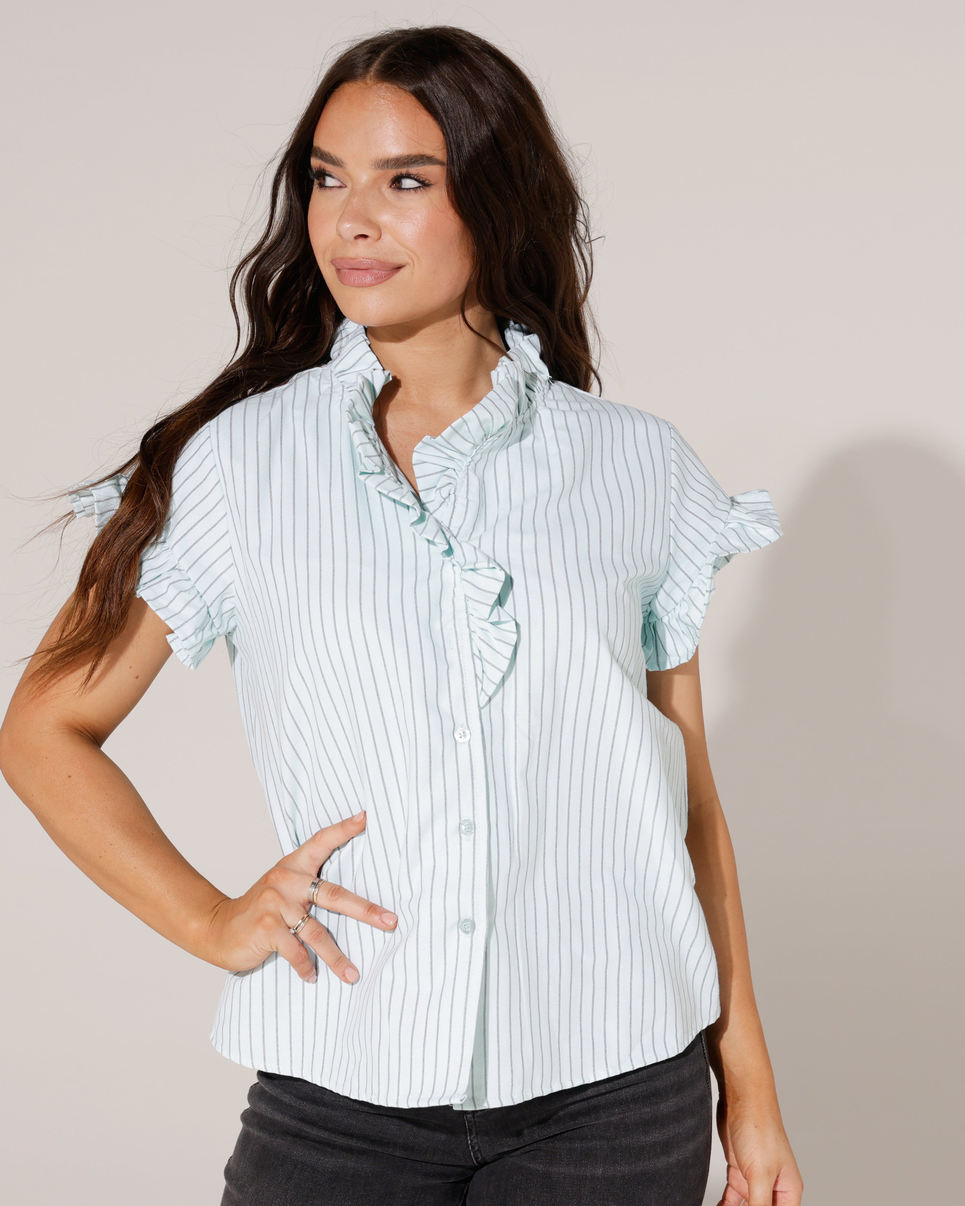 Top met streepje Carol Mint