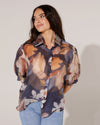 Bloemenprint blouse Mare Donkerblauw
