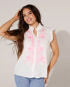 Top met bloemen Juul Wit