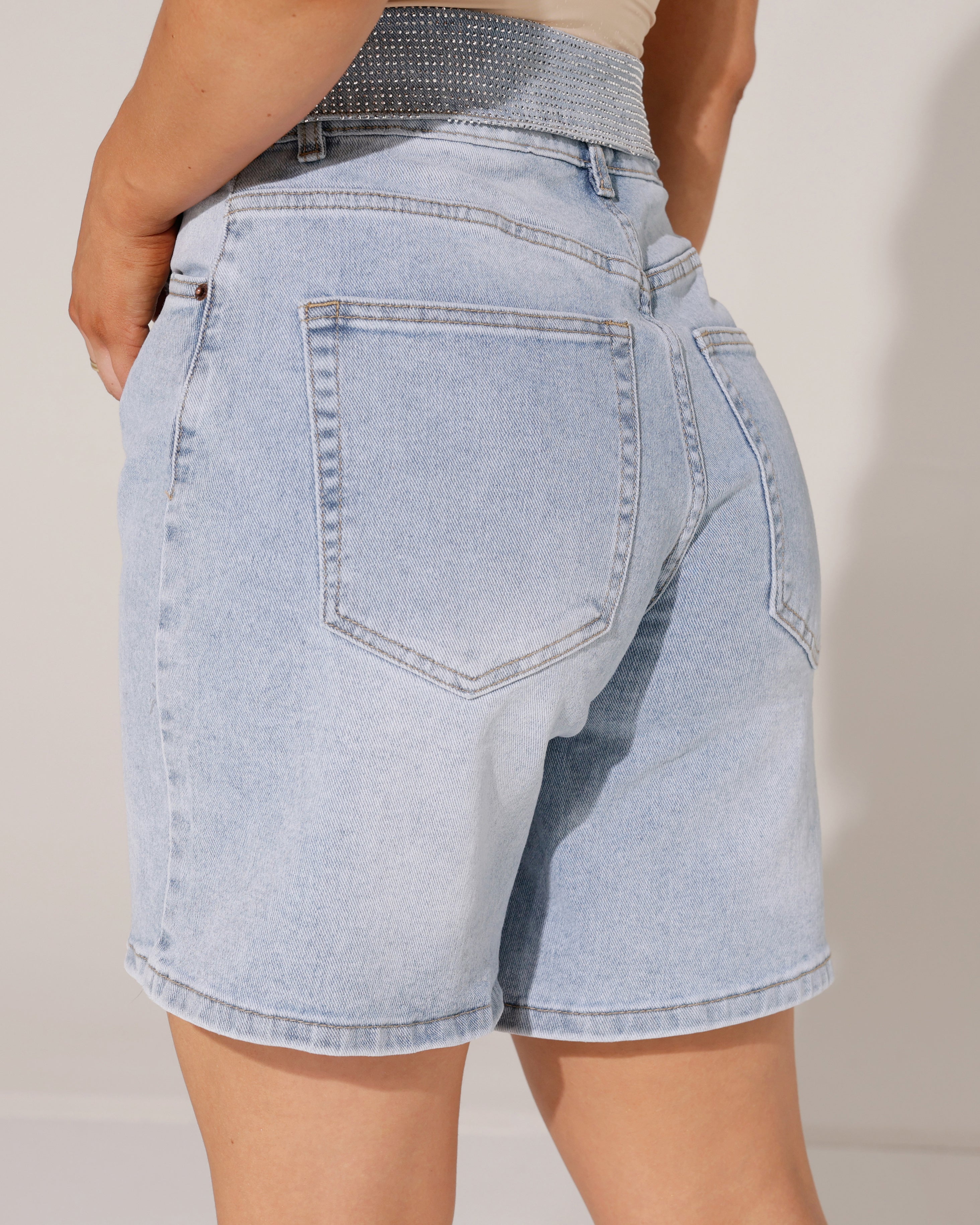 VS Miss | Short met strass omslag Yola Blauw