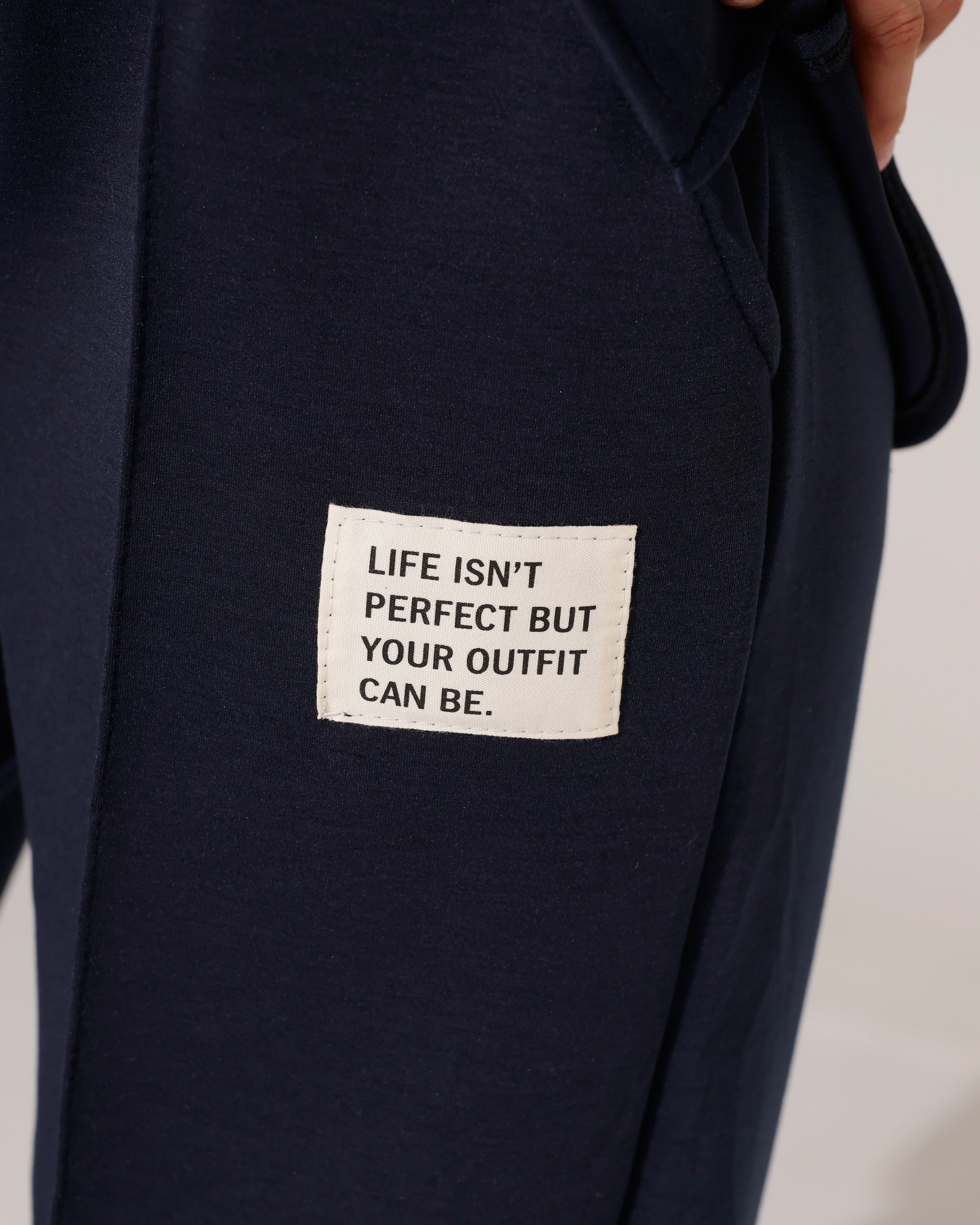Huispak korte mouwen beige label isn't Perfect Donkerblauw