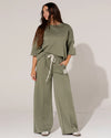 Huispak korte mouwen beige label isn't Perfect Groen