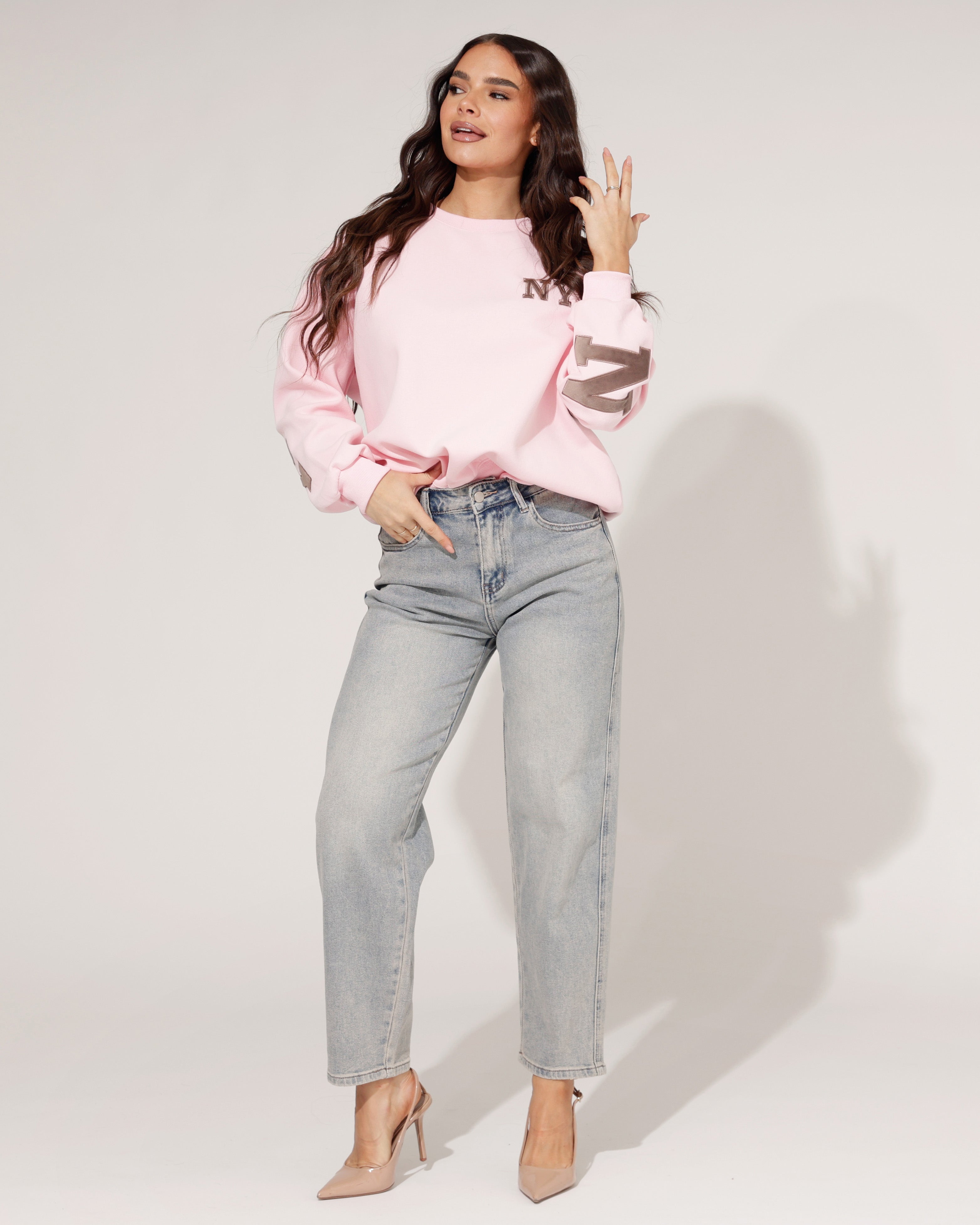 Hello Miss | Barrel jeans Ansh-1 Blauw