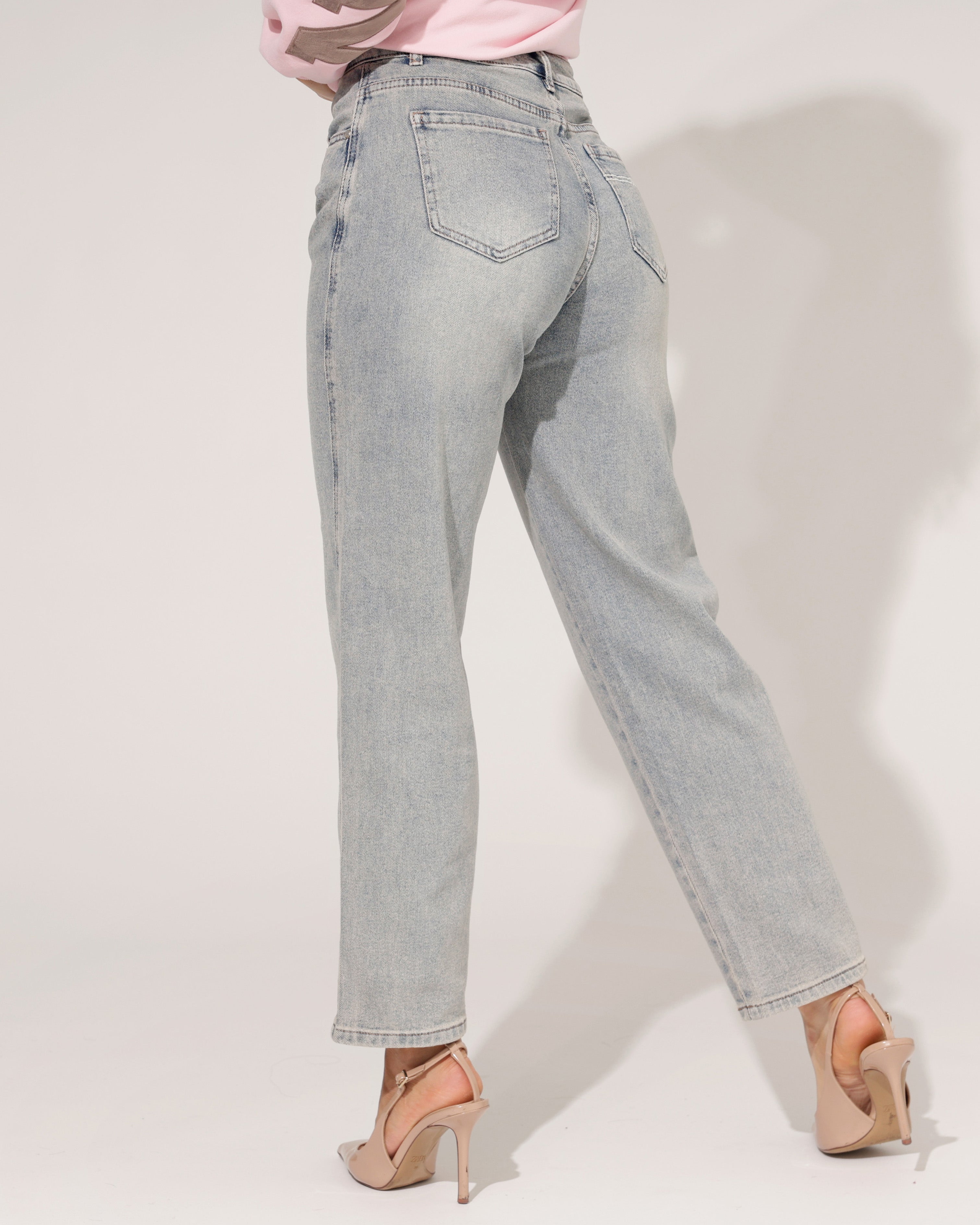 Hello Miss | Barrel jeans Ansh-1 Blauw