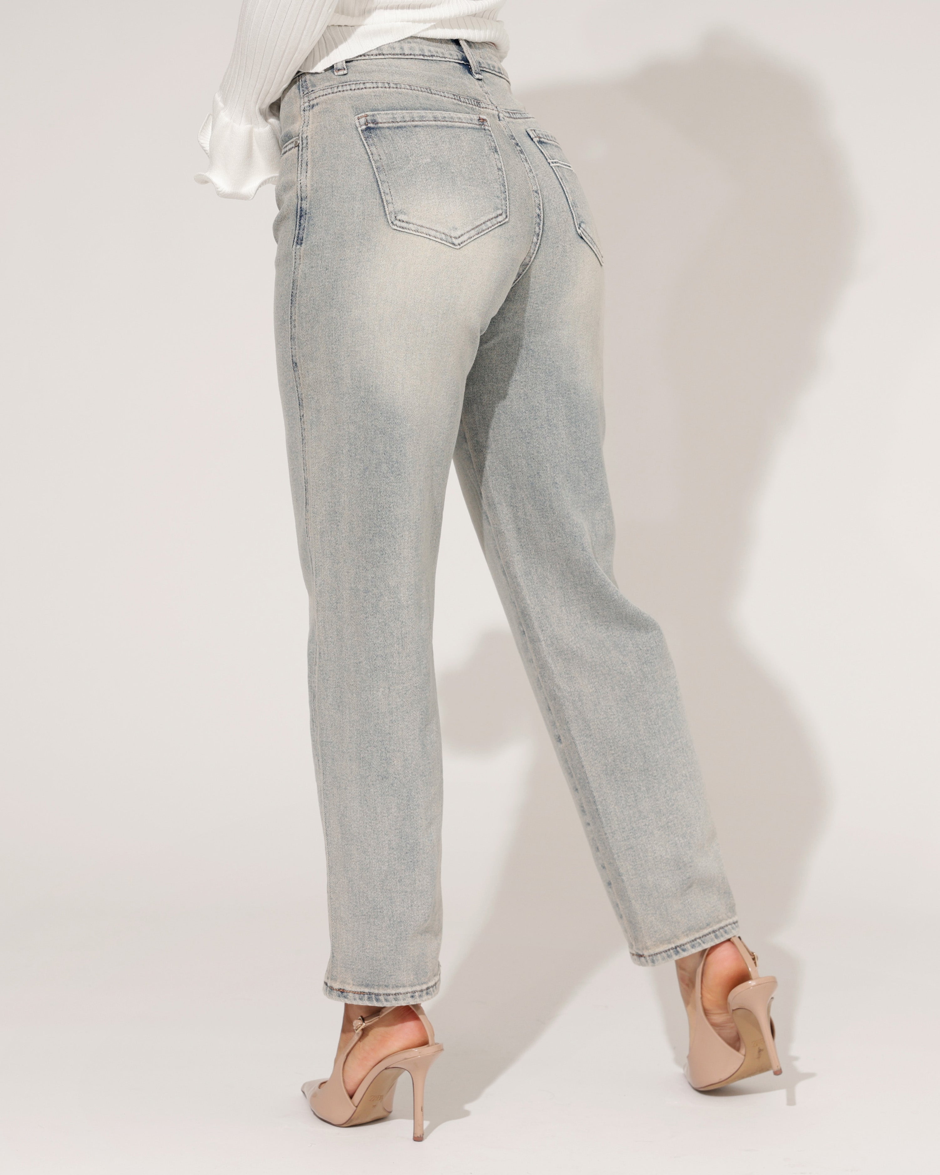 Hello Miss | Barrel Jeans Ansh-2 Blauw