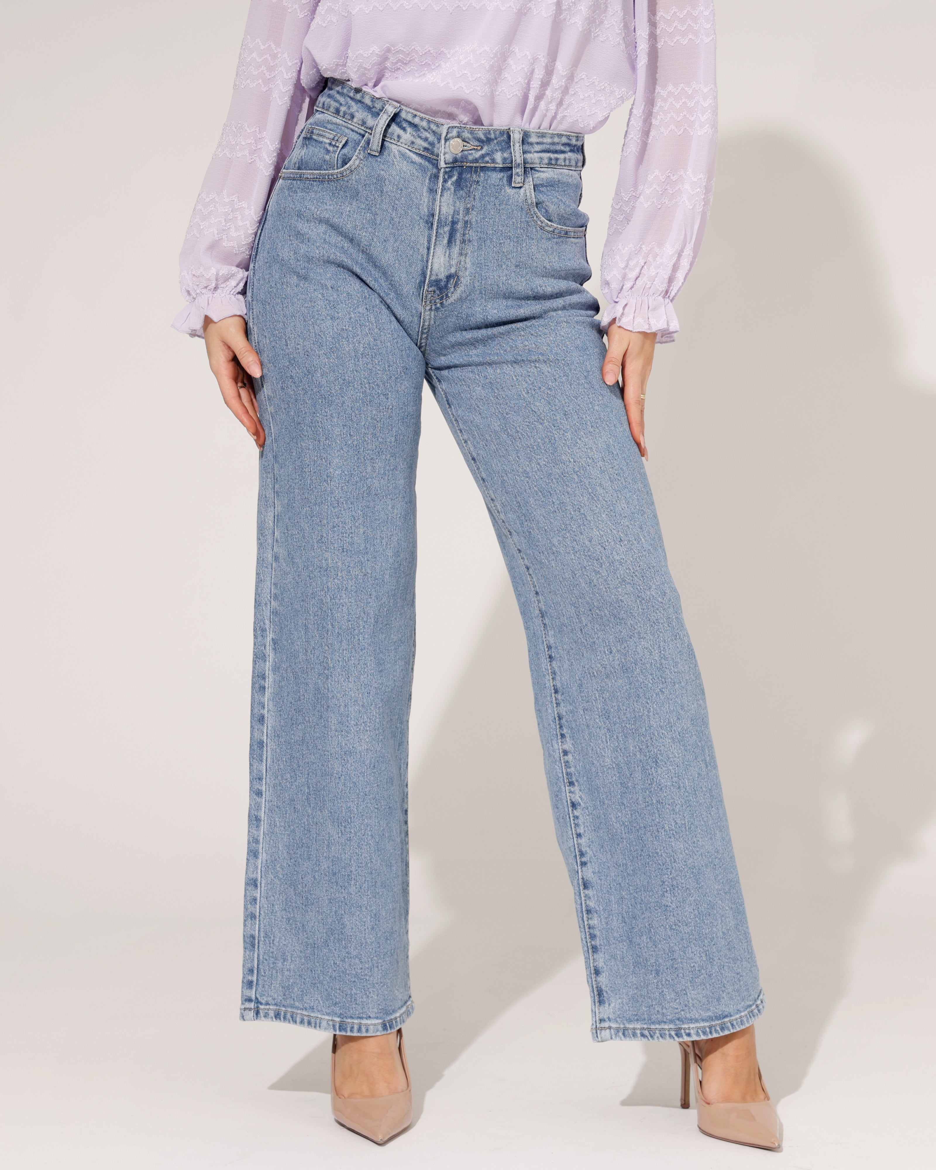 Hello Miss | Wide leg jeans Silvy Blauw