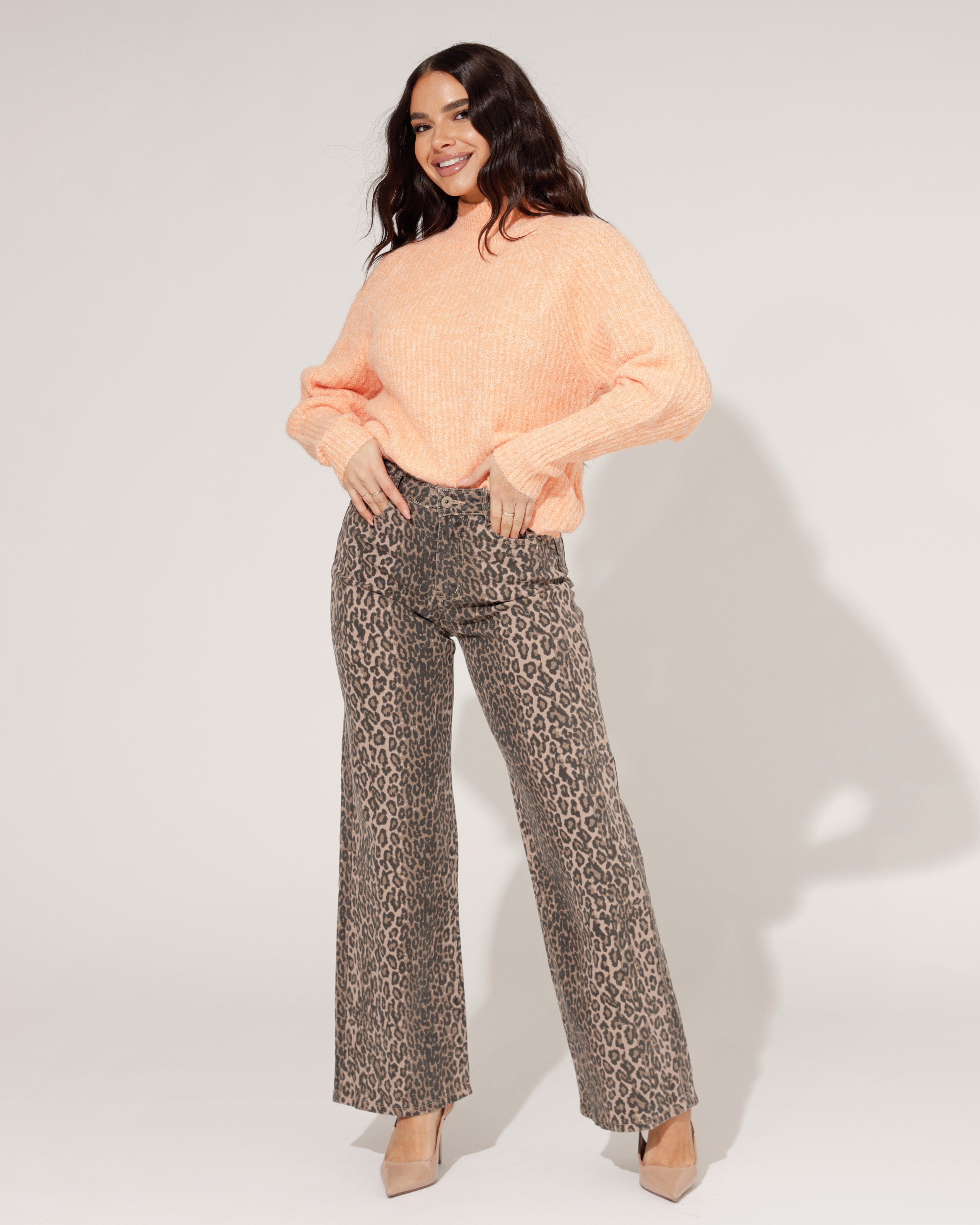 Hello Miss | Wide leg jeans Sienna Panter Bruin