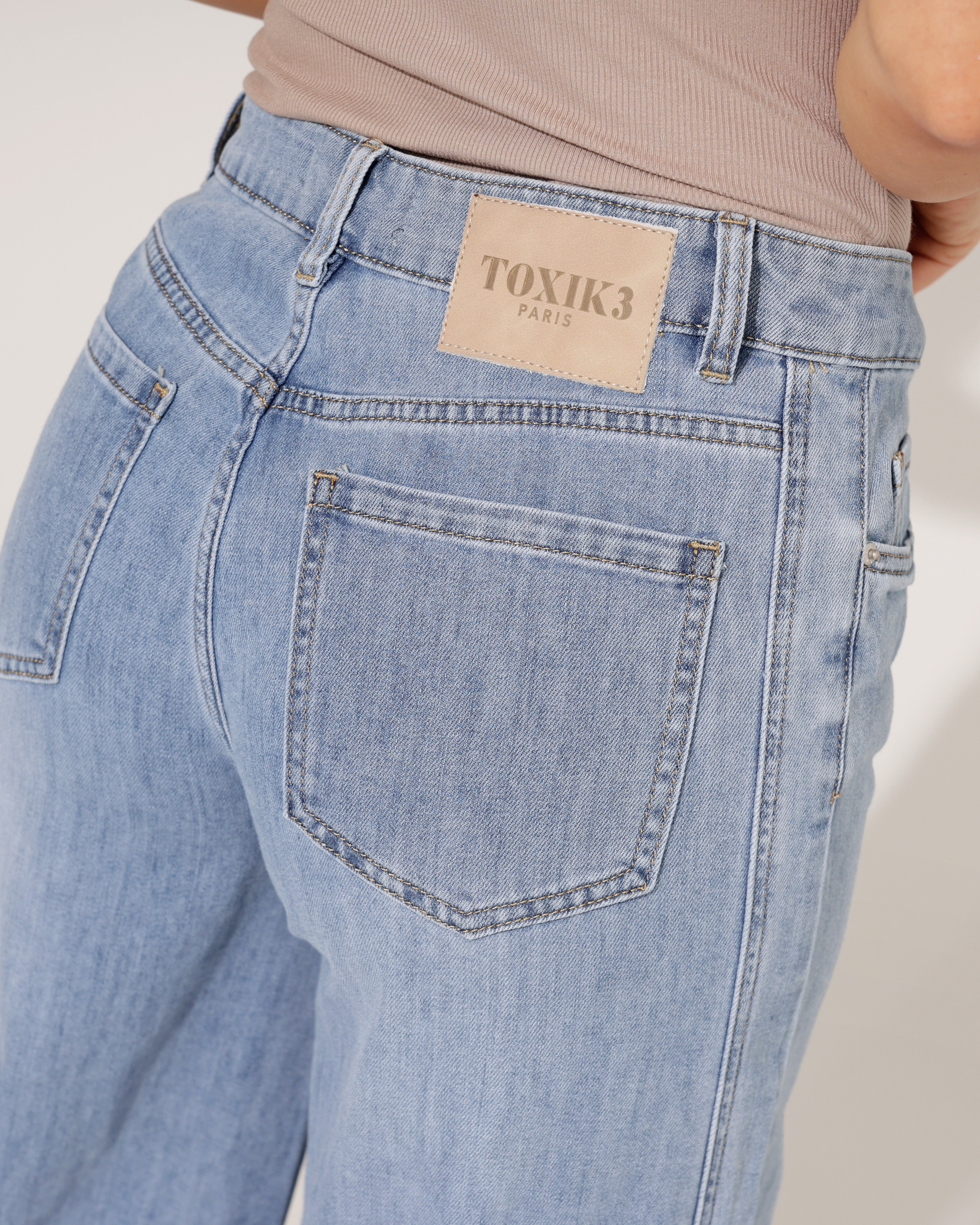 Toxik | Wide leg jeans Jenny Blauw