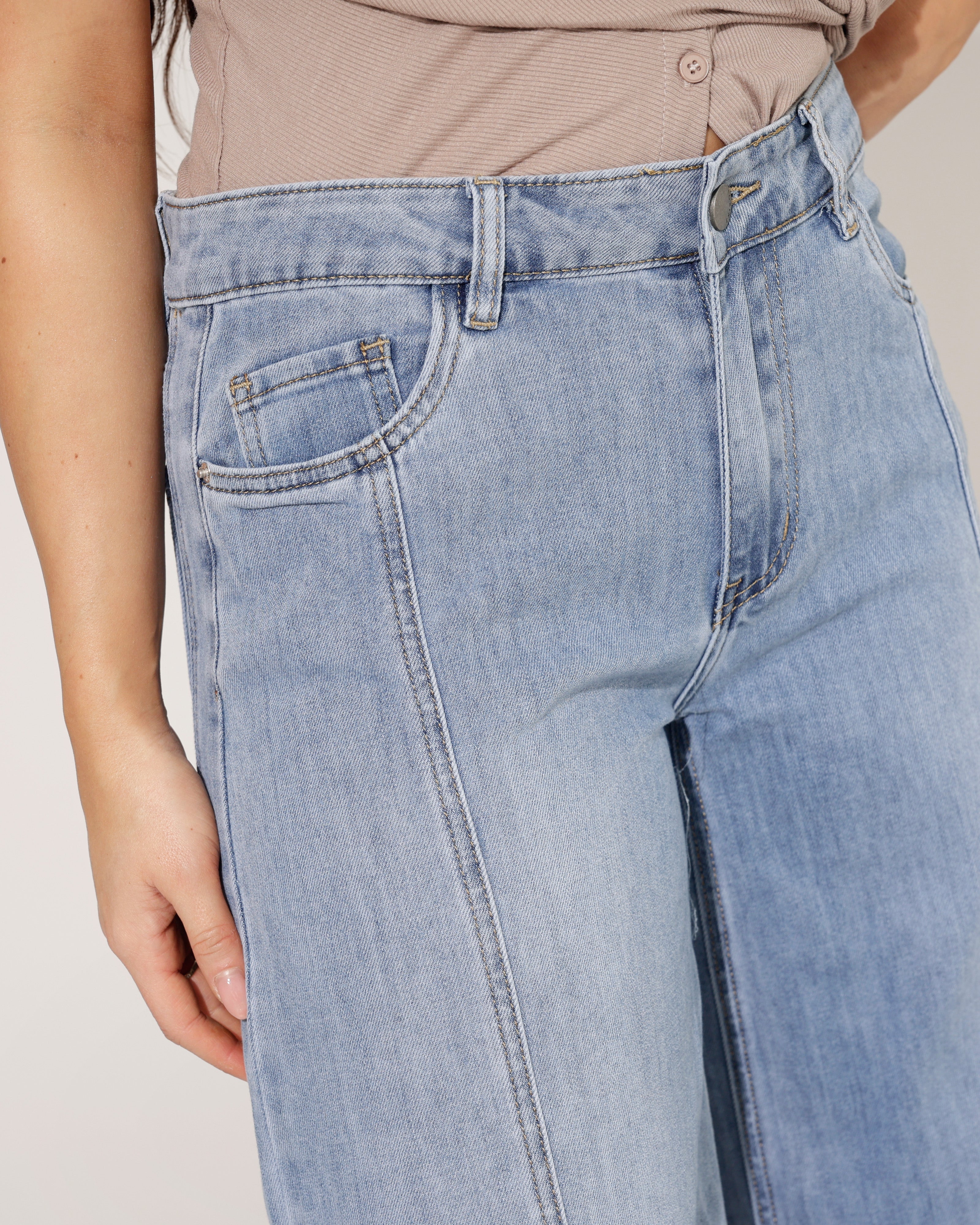Toxik | Wide leg jeans Jenny Blauw