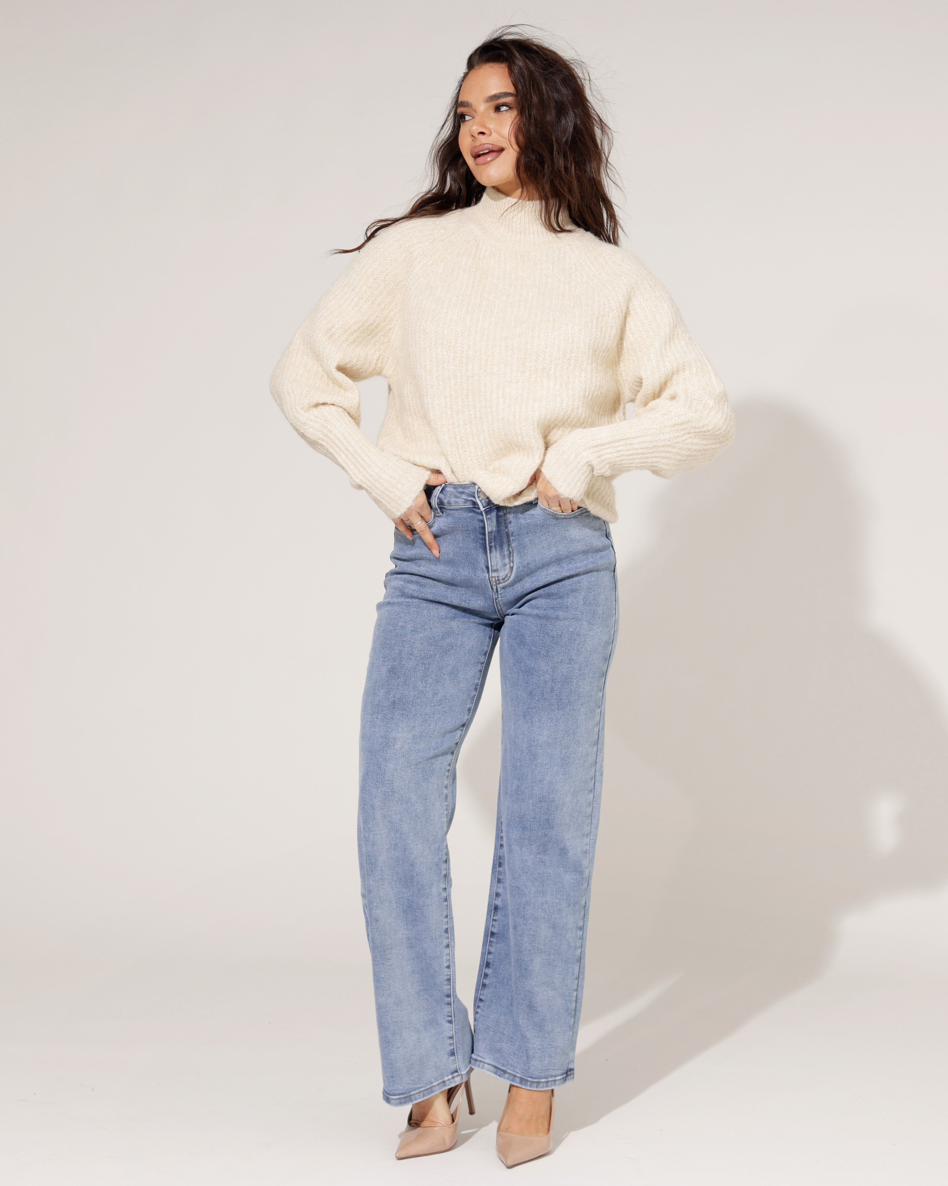 Hello Miss | Wide leg jeans (Super Stretch) Irith-2 Blauw