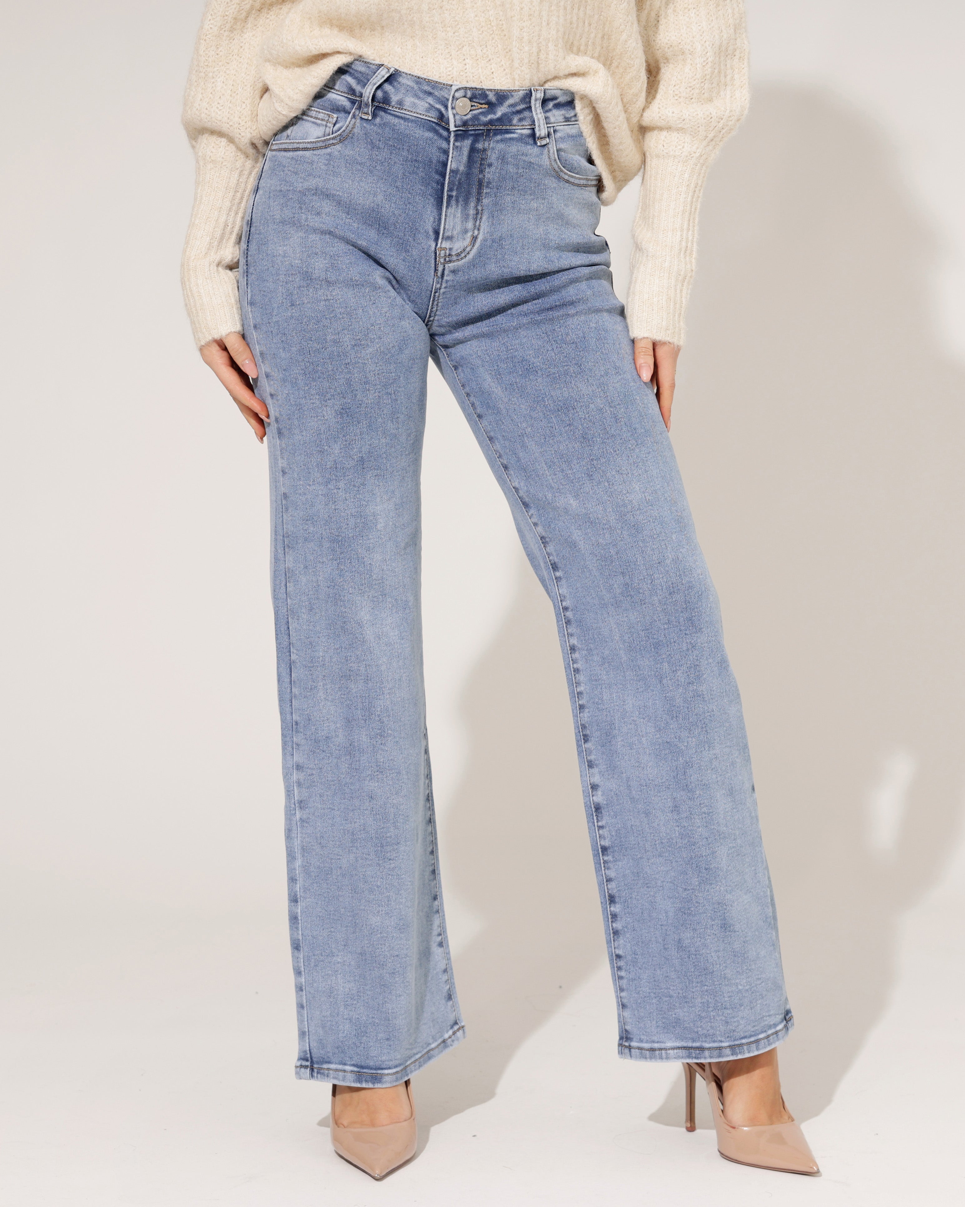 Hello Miss | Wide leg jeans (Super Stretch) Irith-2 Blauw
