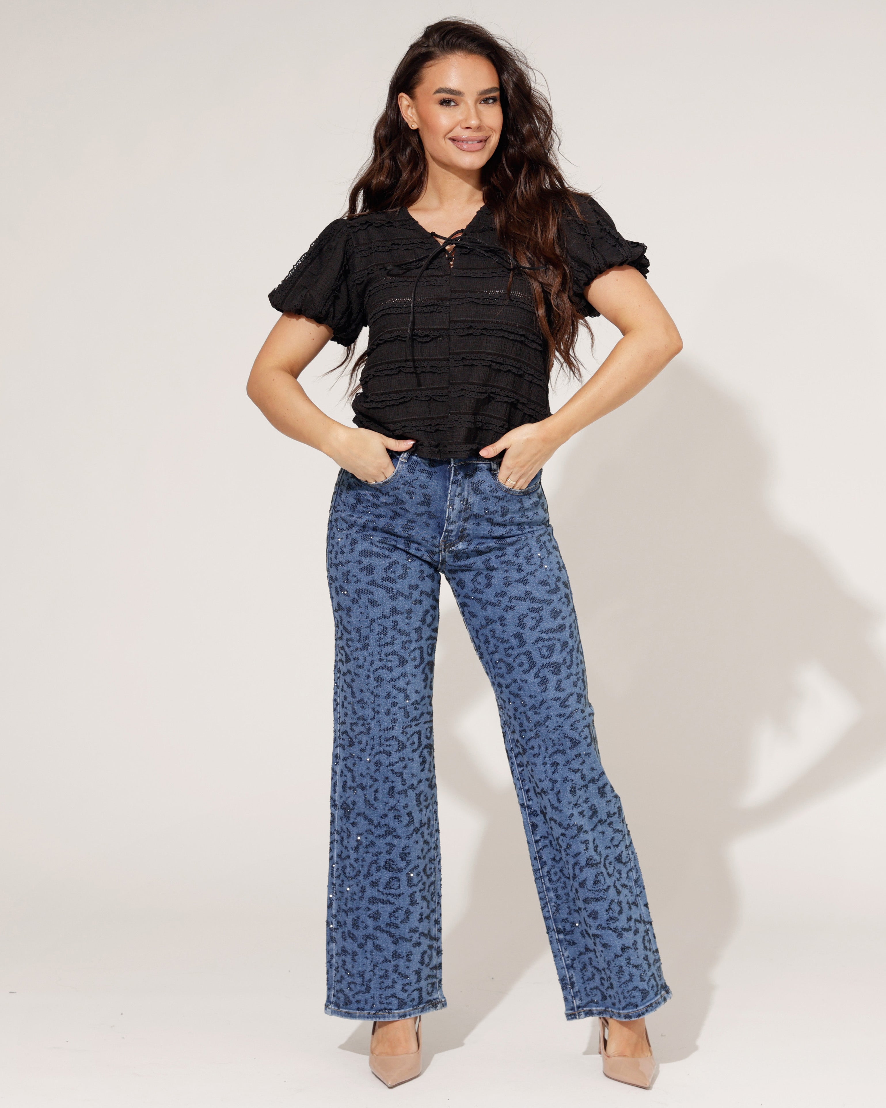 Laulia | Straight jeans, full length Siss-18 Blauw