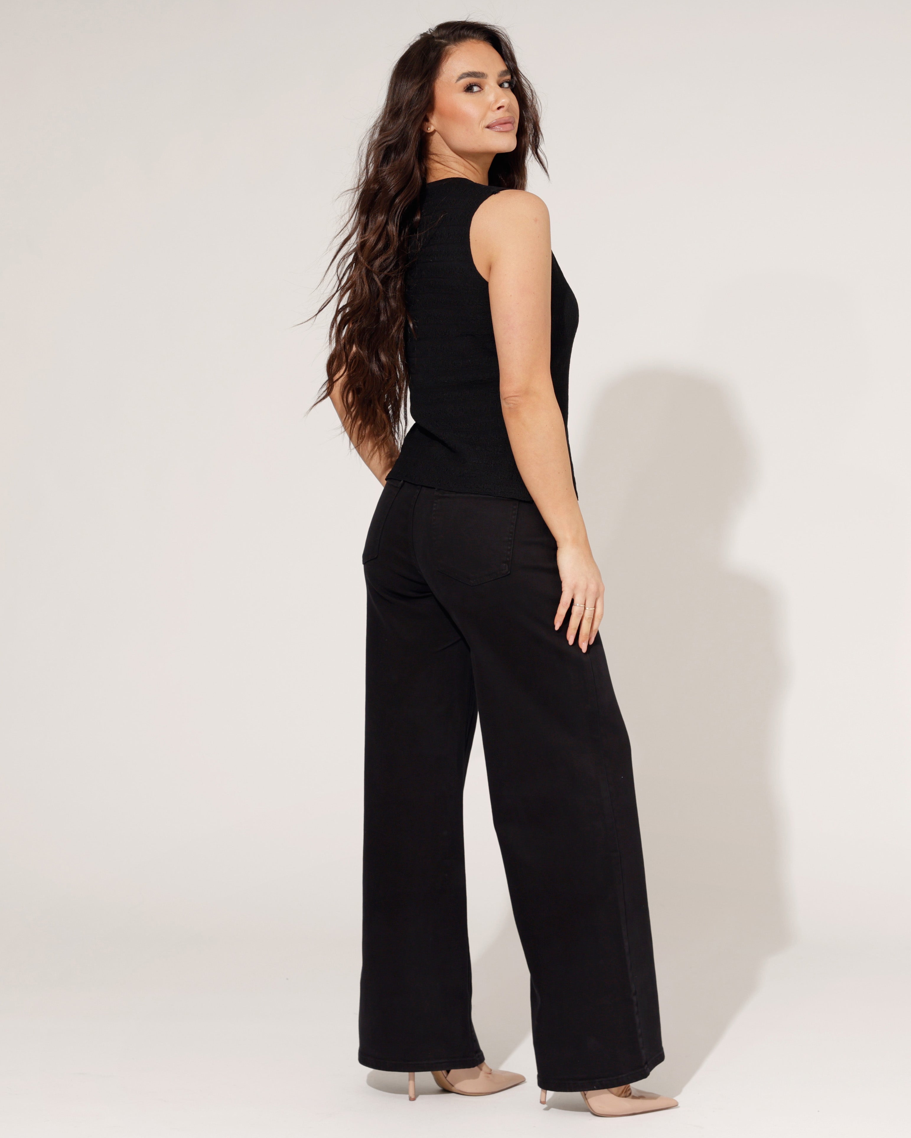 Laulia | Straight jeans, full length Siss-33 Zwart