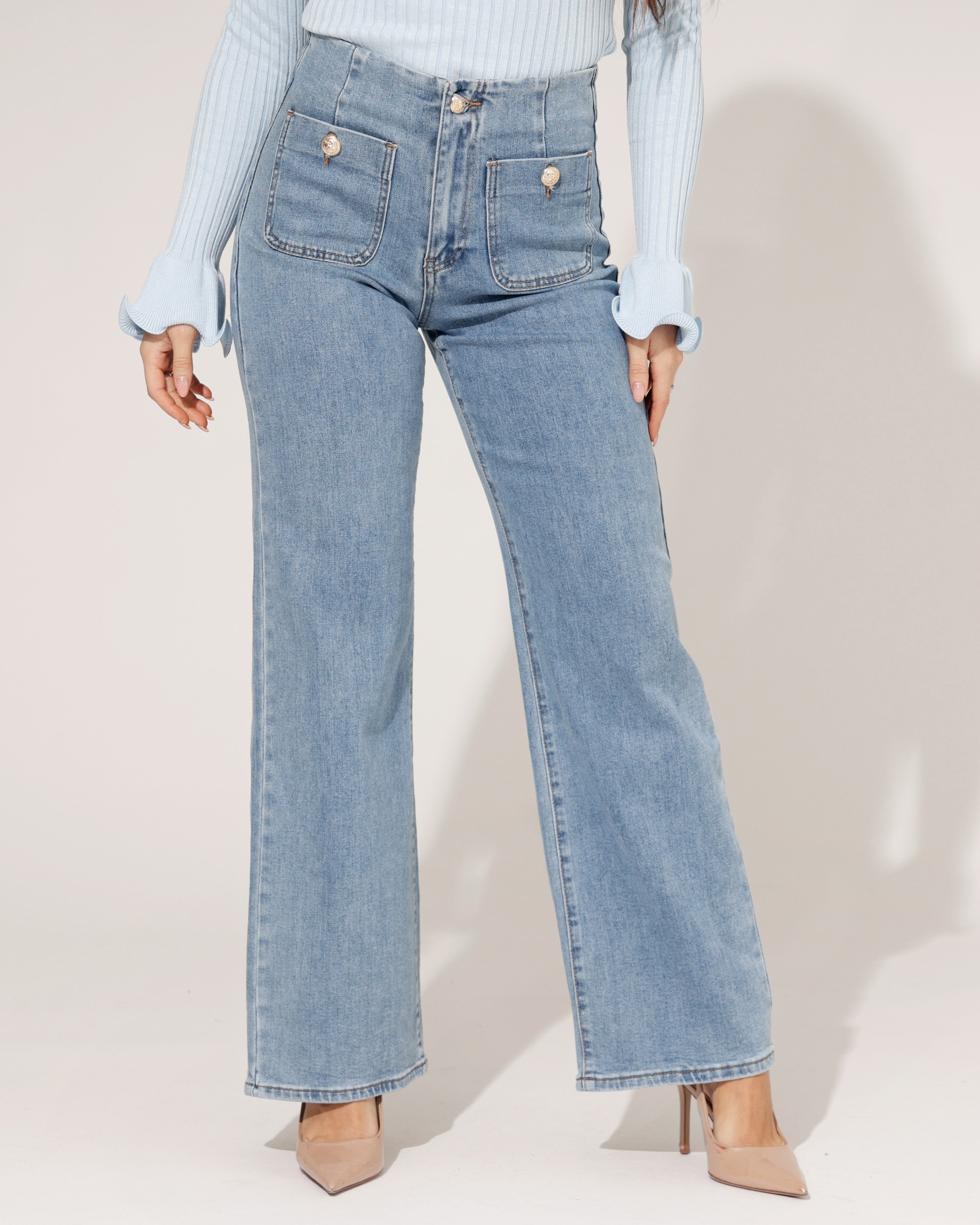 Laulia | Wide leg jeans Romy-3 Lichtblauw