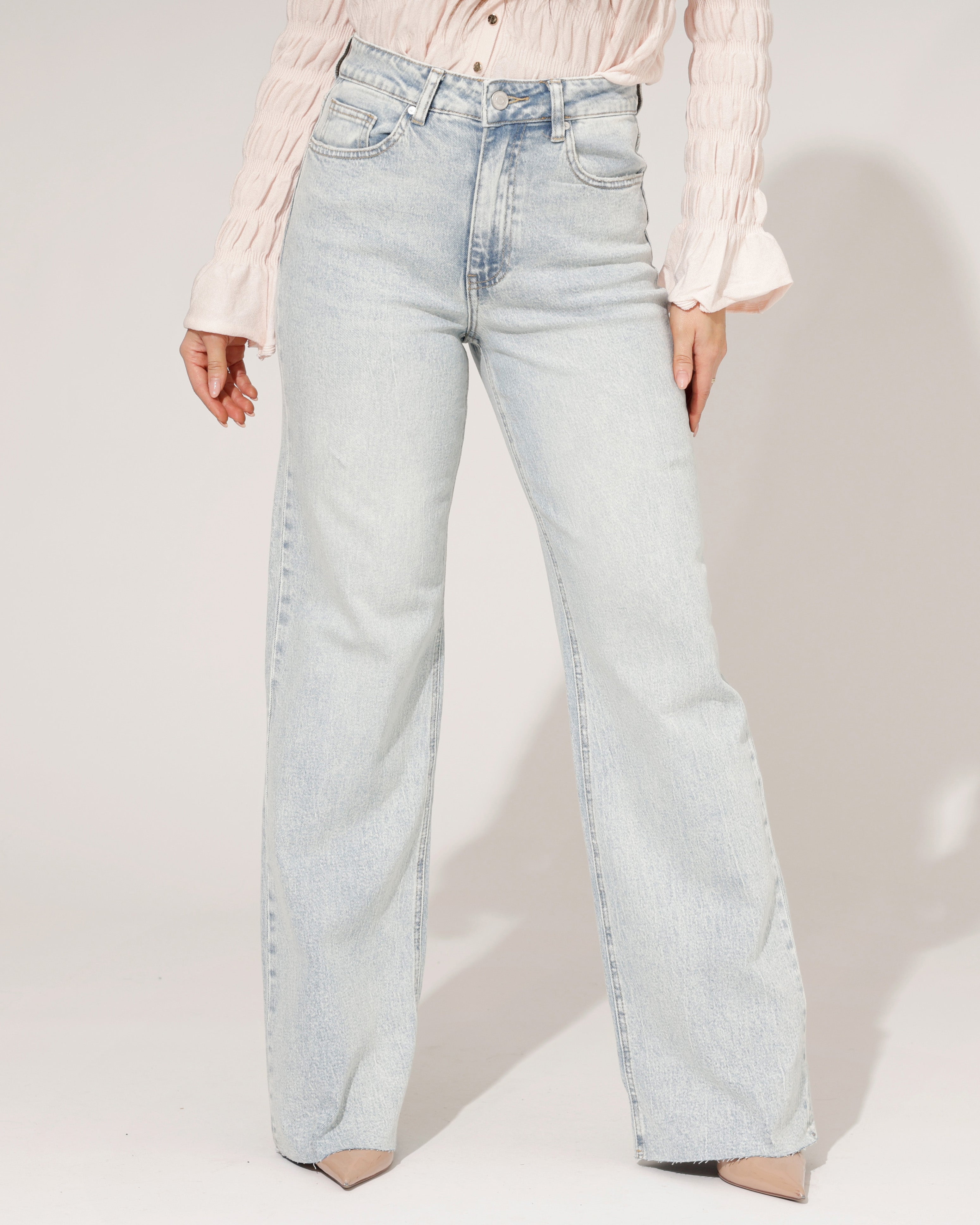 Queen Hearts | Wide leg jeans Nina-22 Lichtblauw