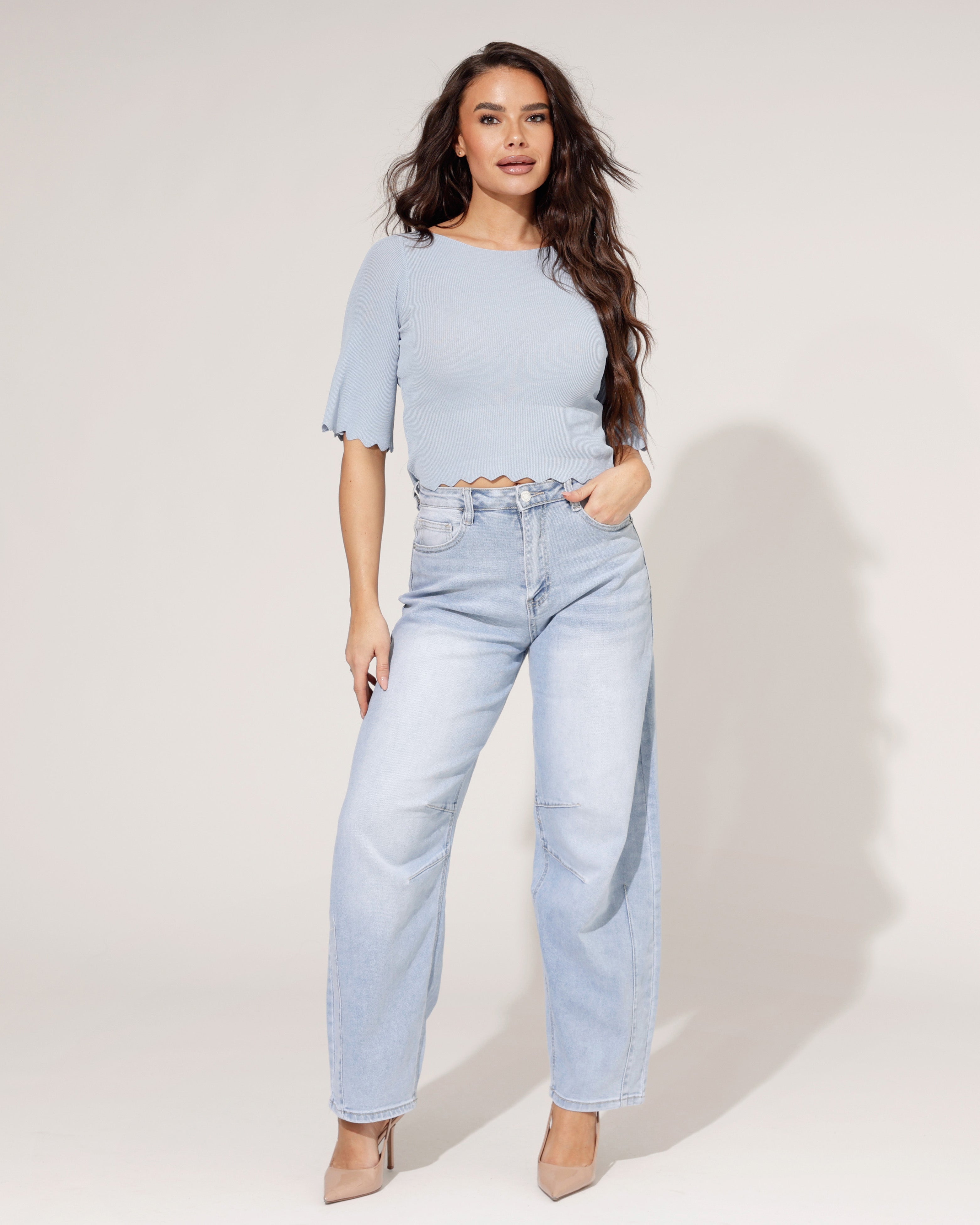 Laulia - Barrel jeans Melie-3 Lichtblauw