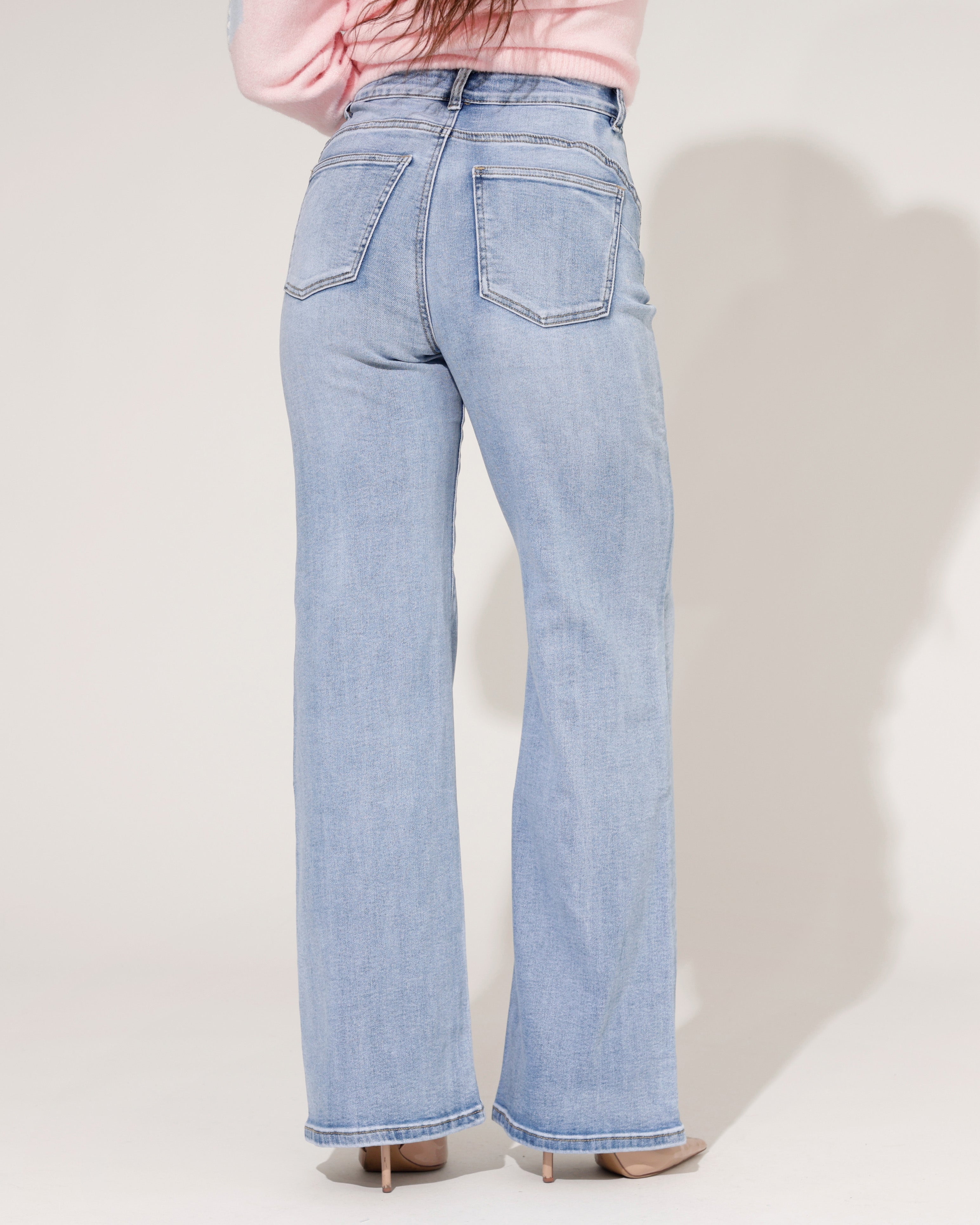 Norfy | Wide leg jeans Sammie Lichtblauw