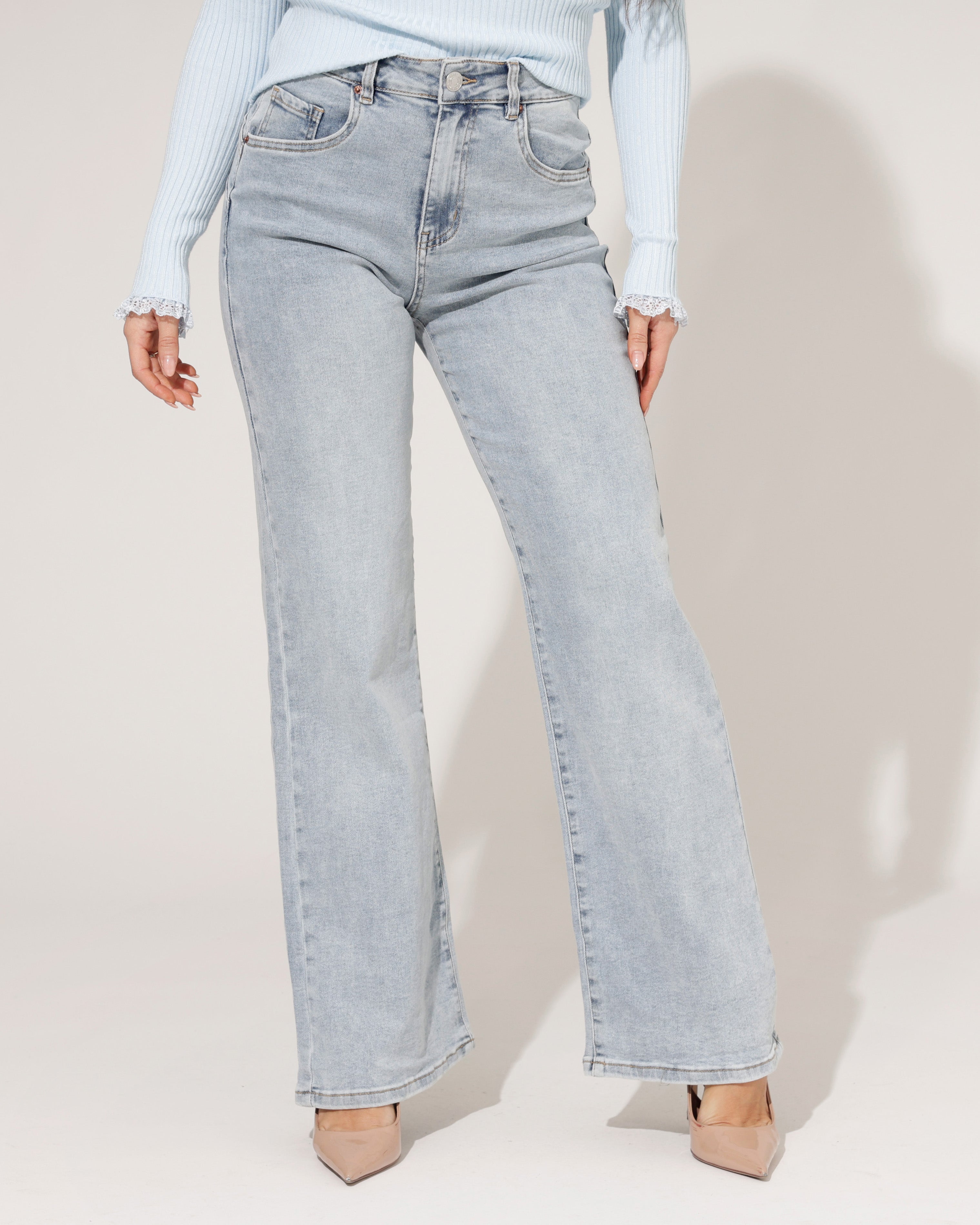 Norfy | Wide leg jeans Felice-1 Blauw