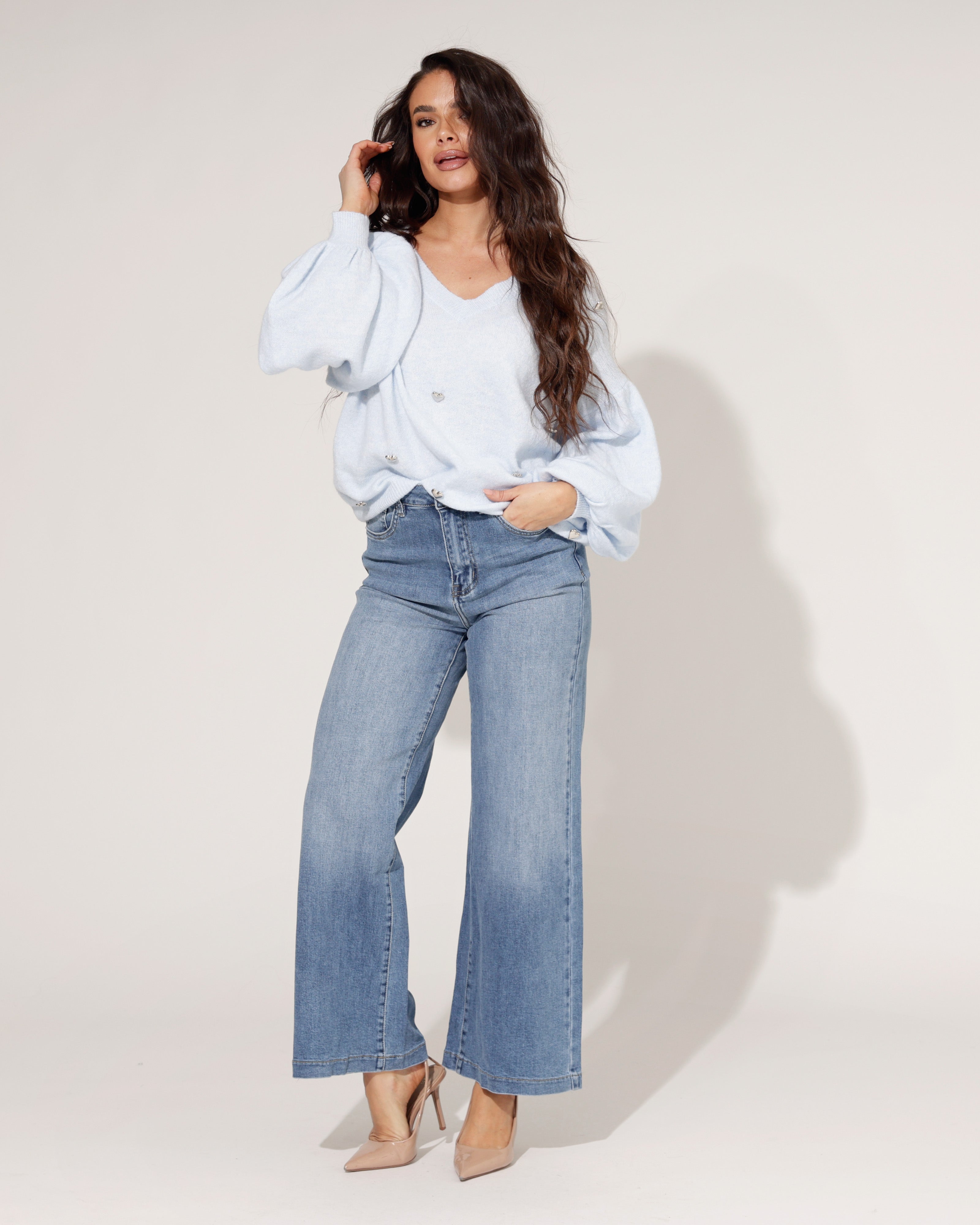 Jewelly| Wide leg jeans Jenna Blauw