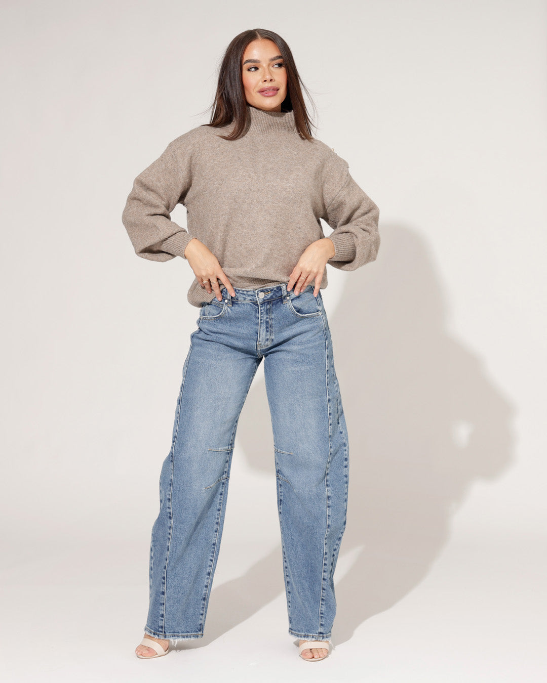 Queen Hearts | Barrel jeans Bibi Donkerblauw