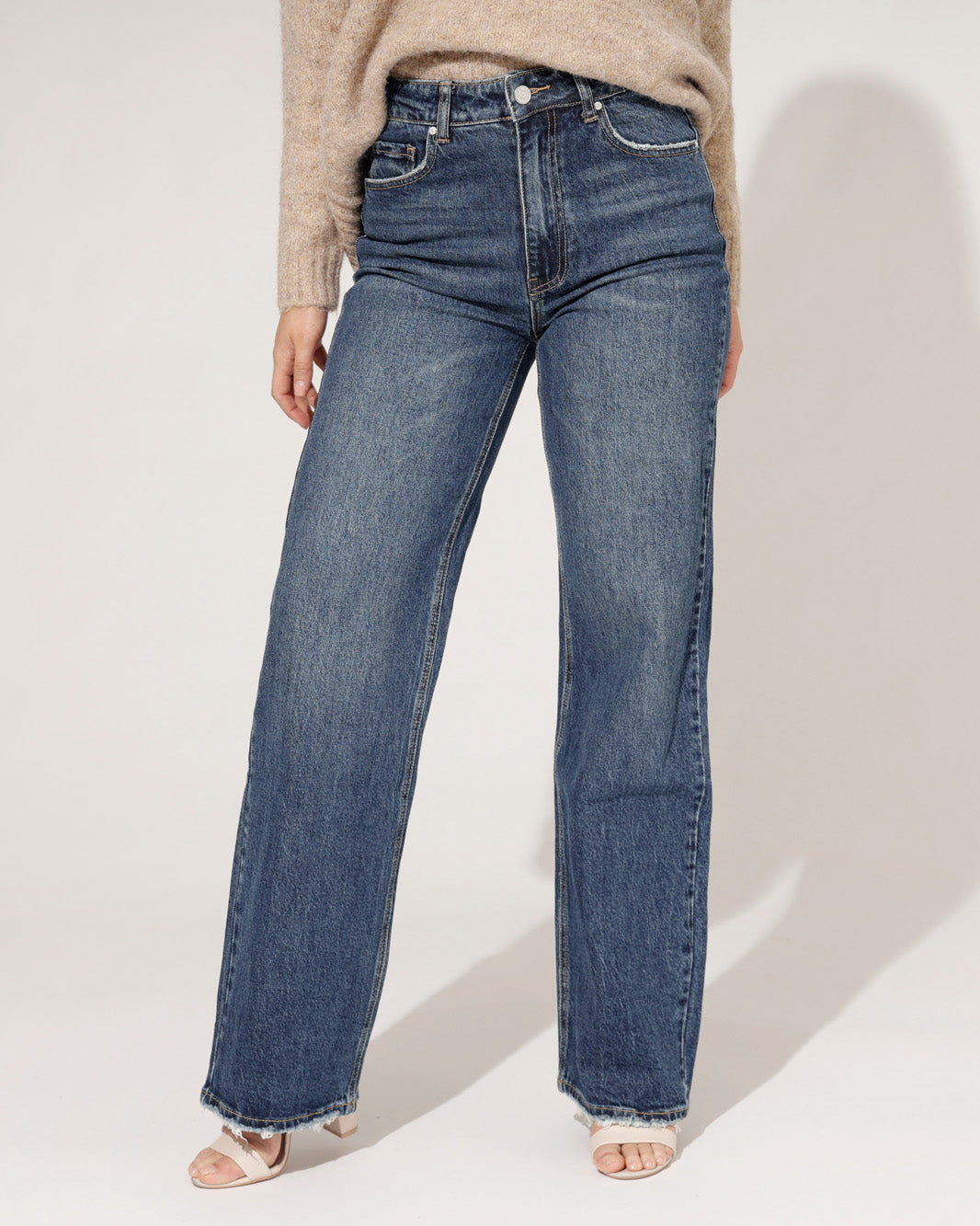 Queen Hearts | Wide leg jeans Maaike Donkerblauw