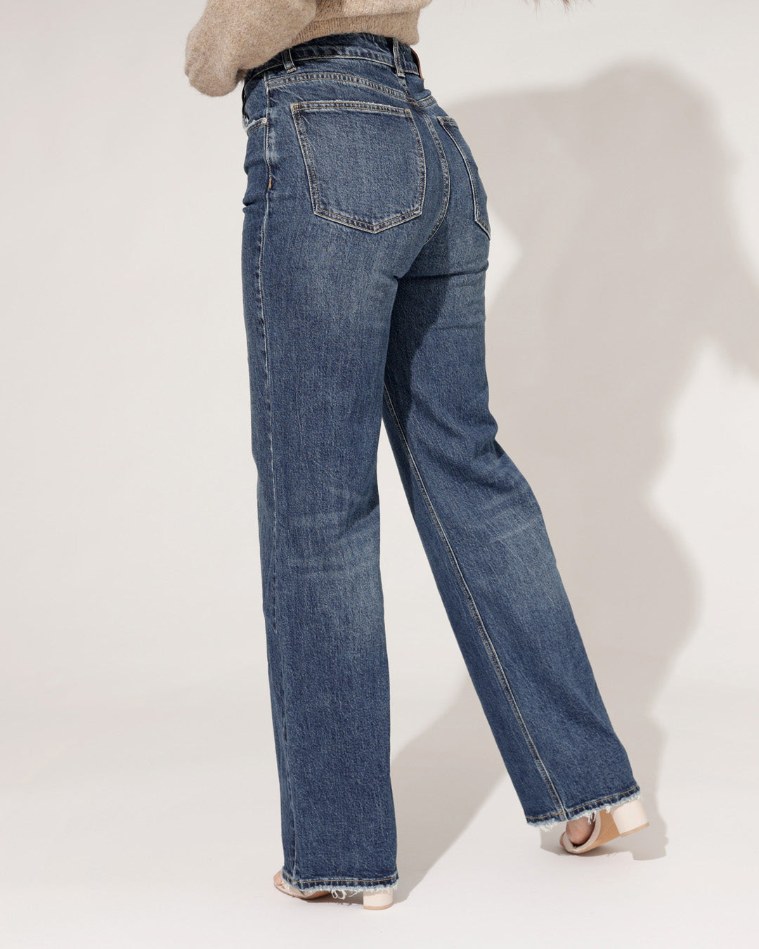 Queen Hearts | Wide leg jeans Maaike Donkerblauw