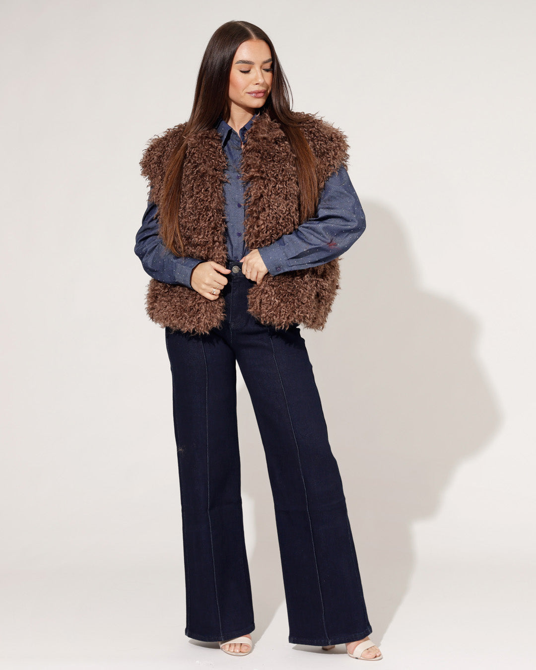 Goodies | Wide leg jeans Jilley Donkerblauw