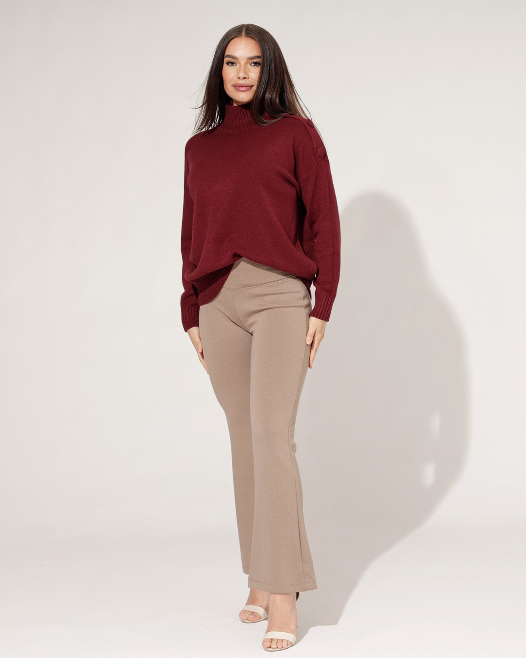 Flared broek Liza Taupe