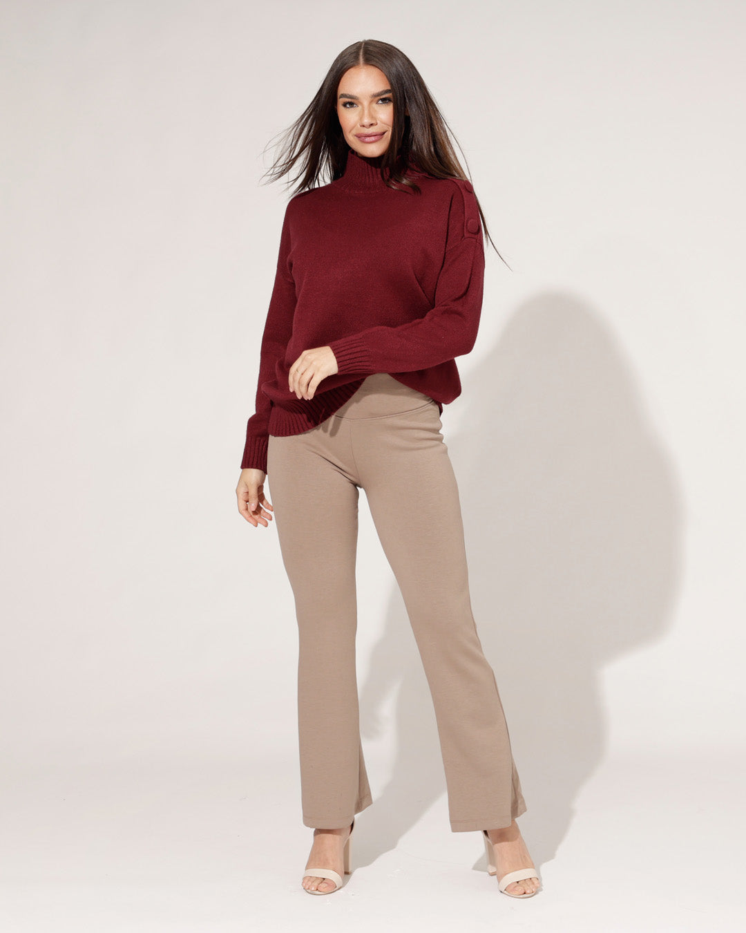 Flared broek Liza Taupe