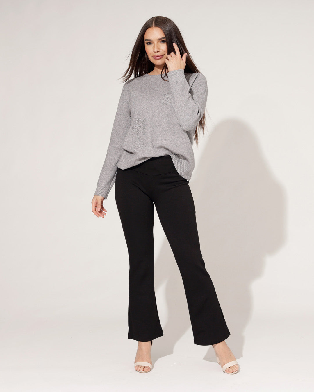 Flared broek Liza Zwart