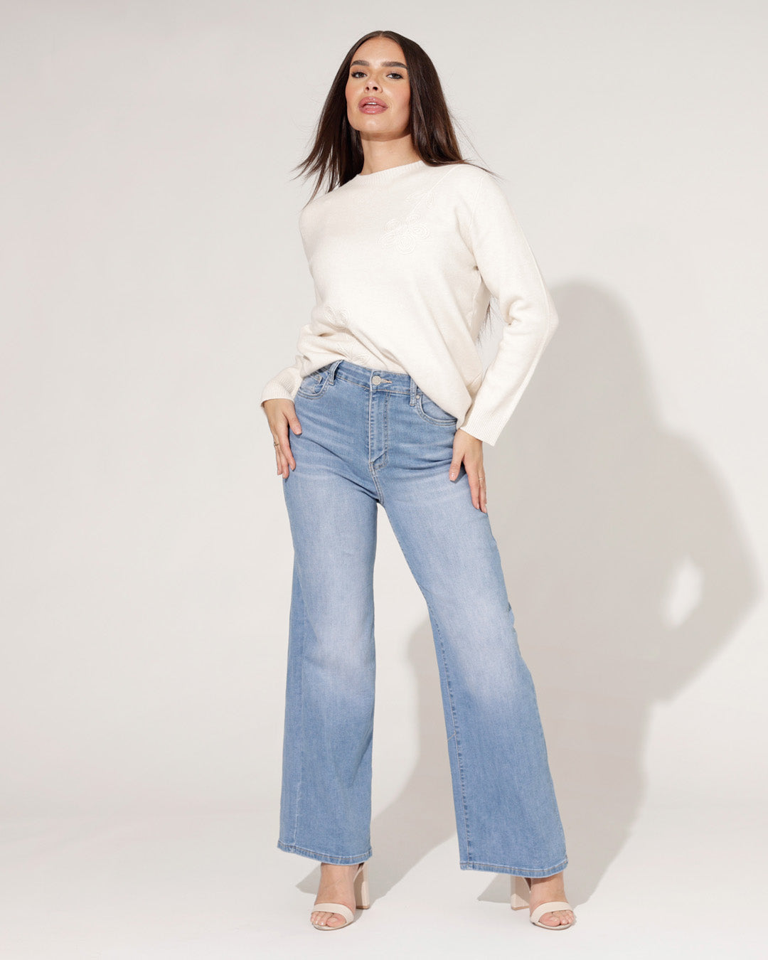 Ana & Lucy | Wide leg jeans Noe-LB1 Lichtblauw