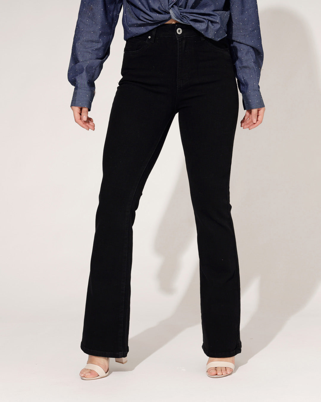 Norfy | Flared jeans Bailey-1 Zwart
