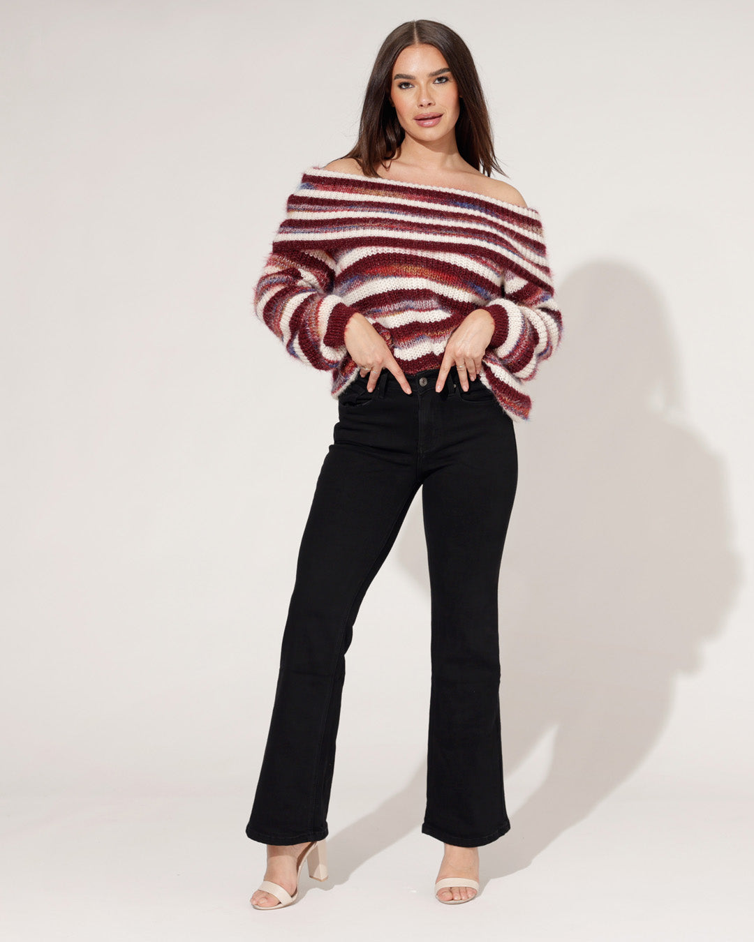 Redseventy | Flared jeans Kelly-2 Zwart