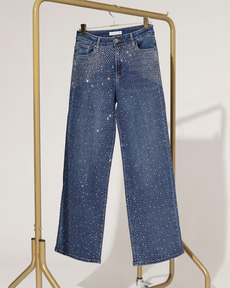 Goodies | Wide leg jeans Merel Donkerblauw