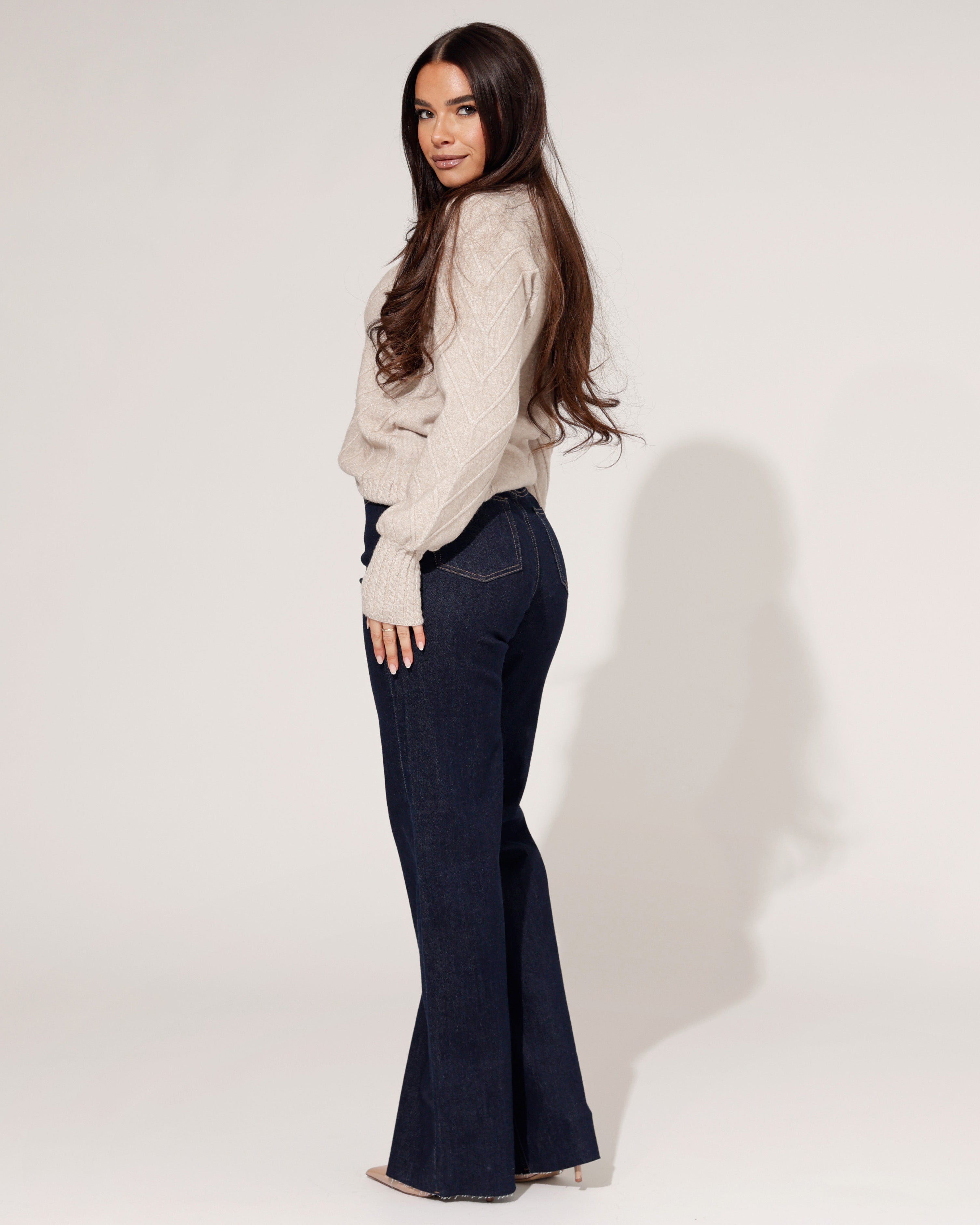 Queen Hearts | Wide leg jeans Nina-17 Donkerblauw